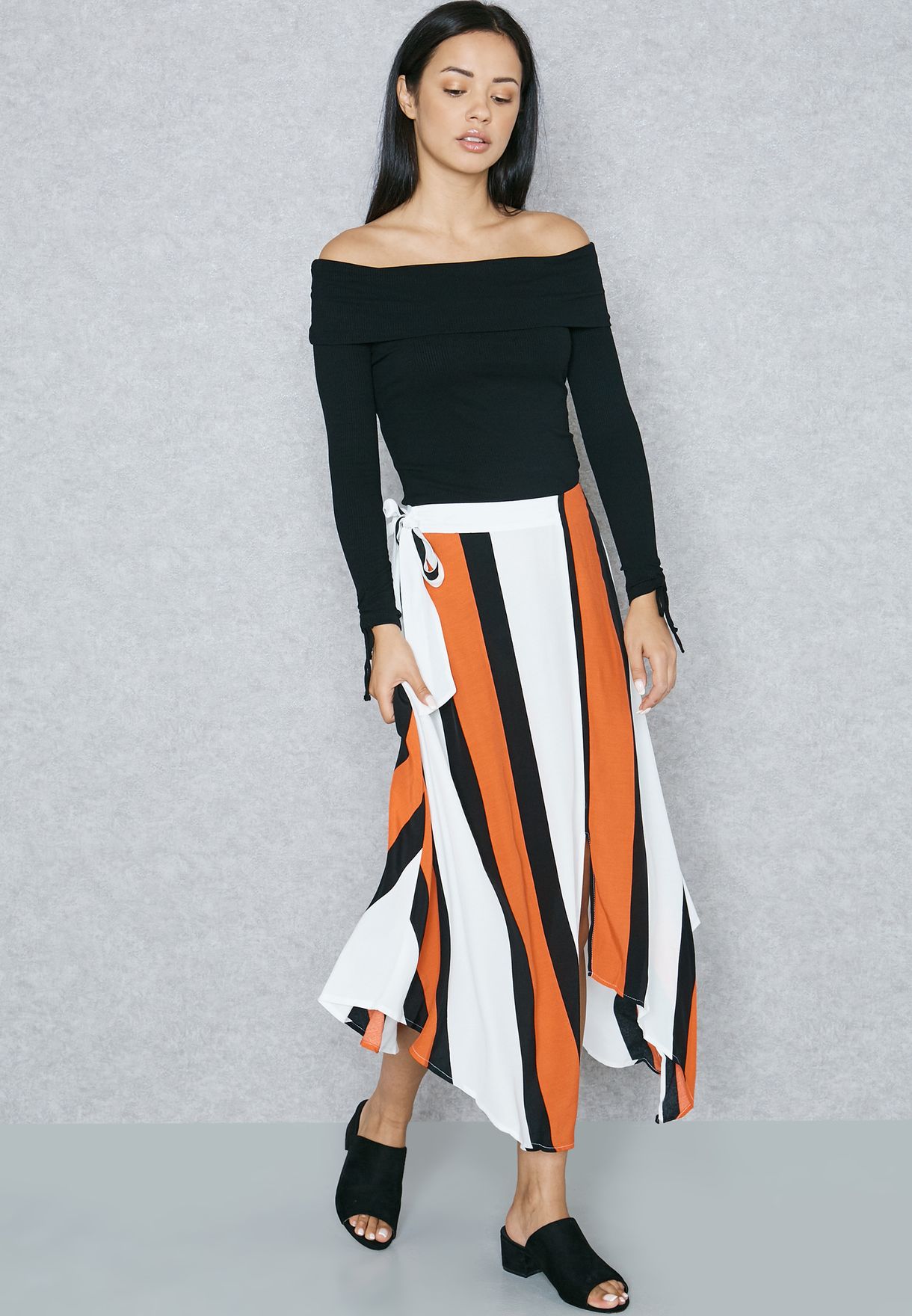 topshop striped skirt