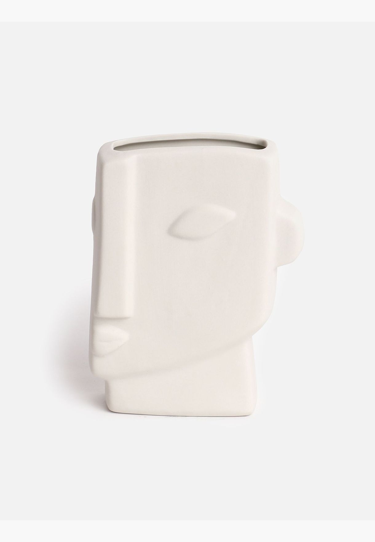 Man Face Shaped Minimalistic Modern Ceramic Vase For Home Decor