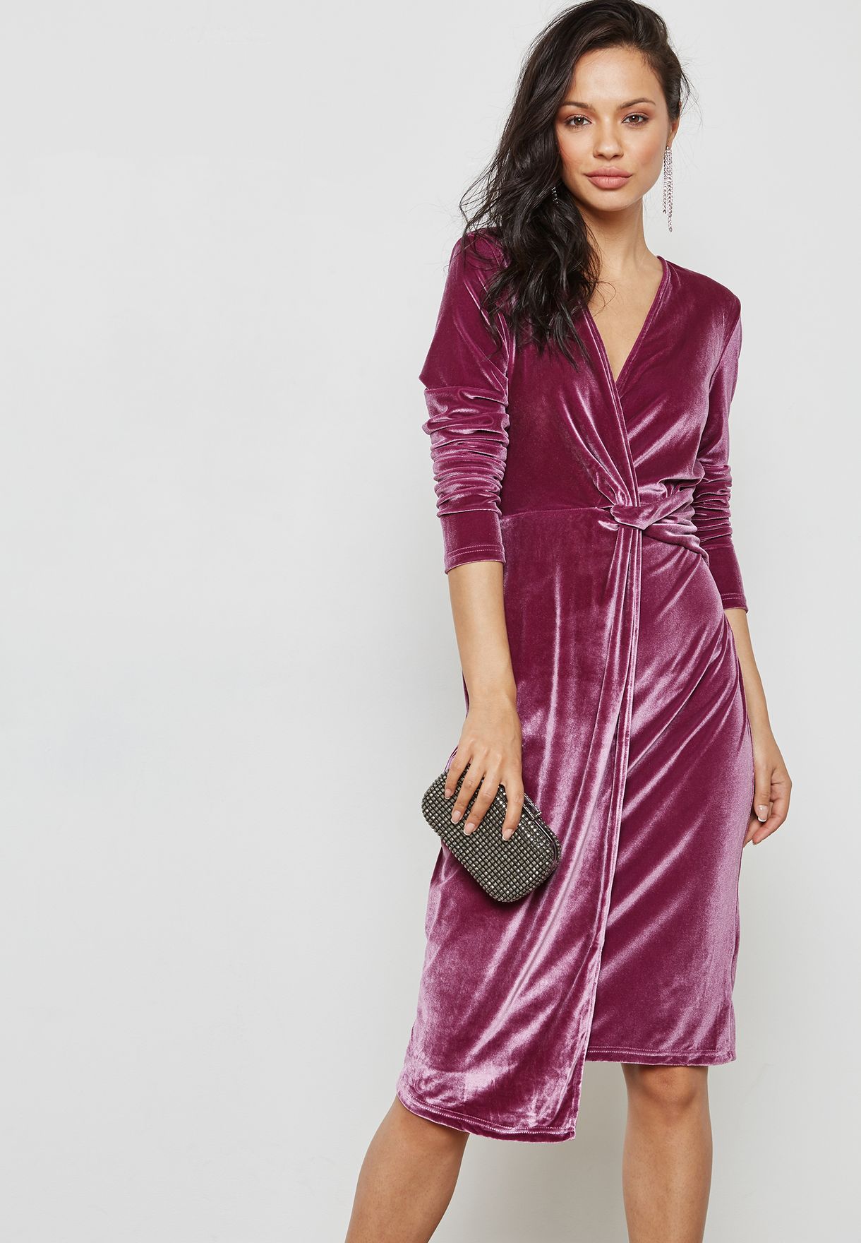 True Decadence purple Velvet Wrap Dress ...