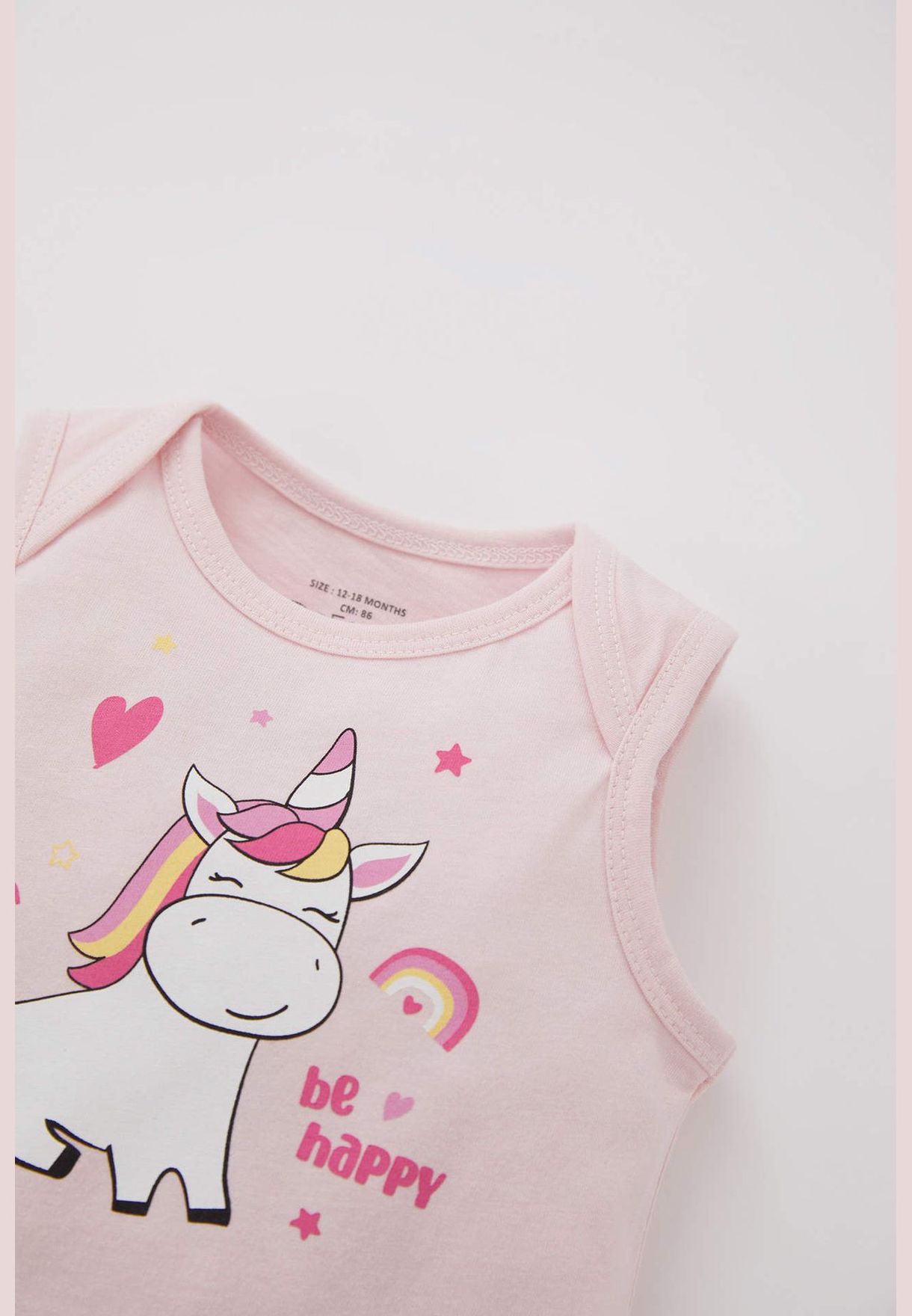 Regular Fit Sleeveless Unicorn Print Sleepsuit