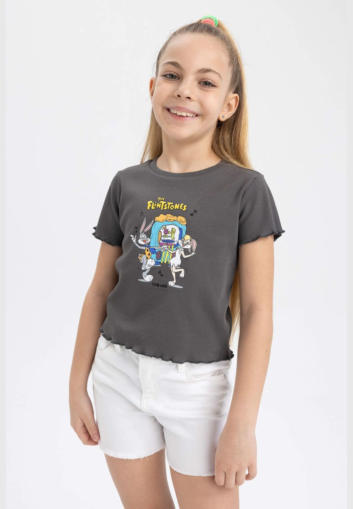 Girl Warner Bros. Licenced Slım Fıt Knitted Short Sleeve Body