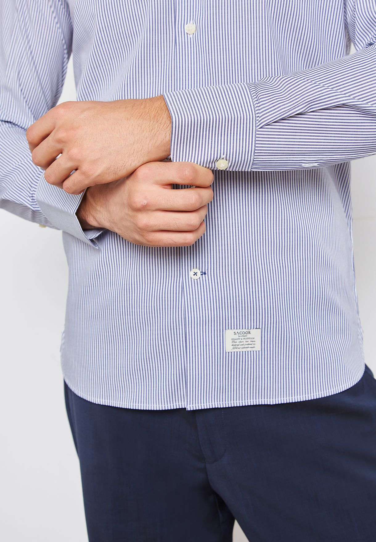 Buy Sacoor Brothers Stripes Oxford Slim Fit Shirt For Men In Dubai Abu Dhabi N21m05g72 8932