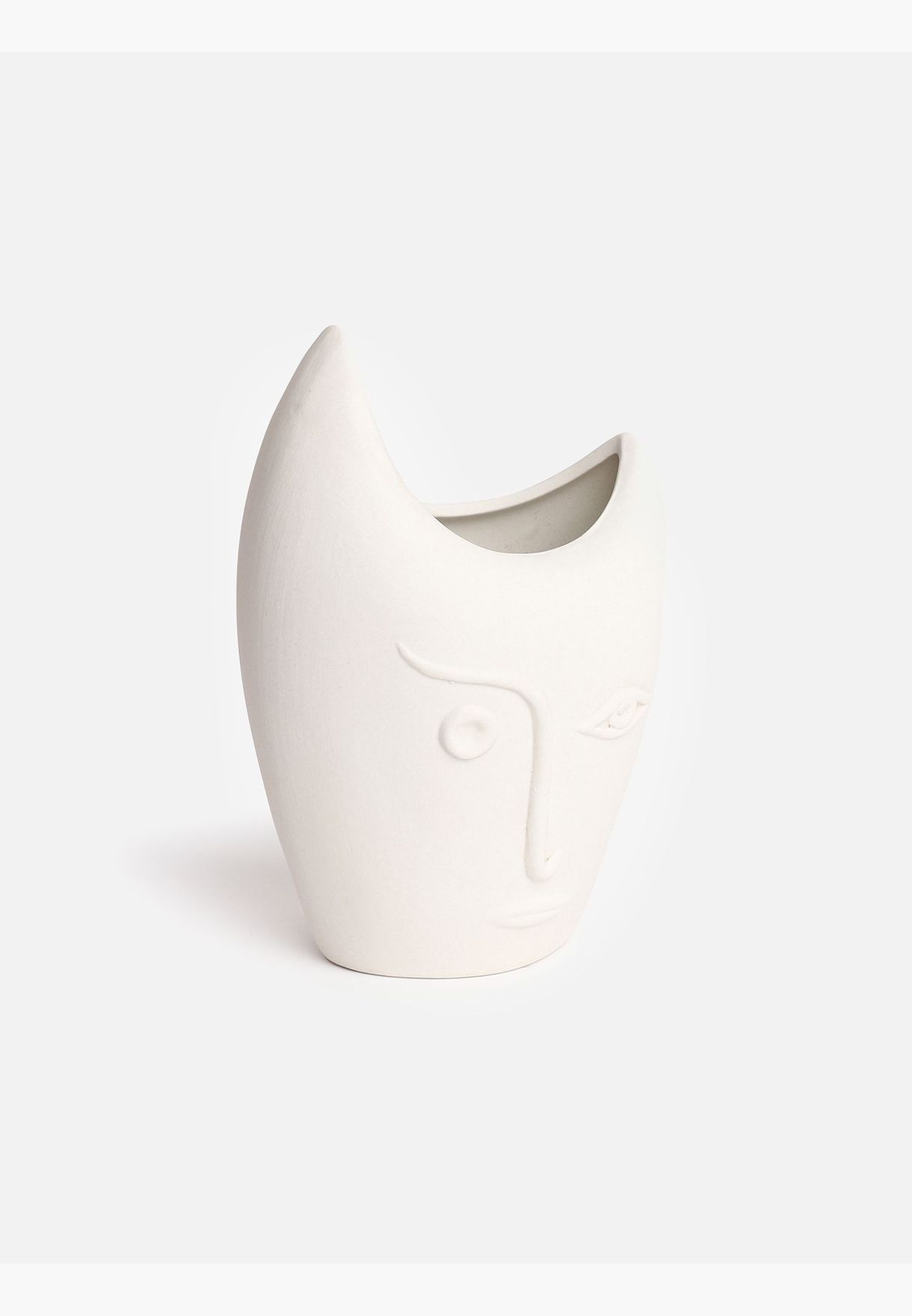 Man Face Shaped Minimalistic Modern Ceramic Vase For Home Decor