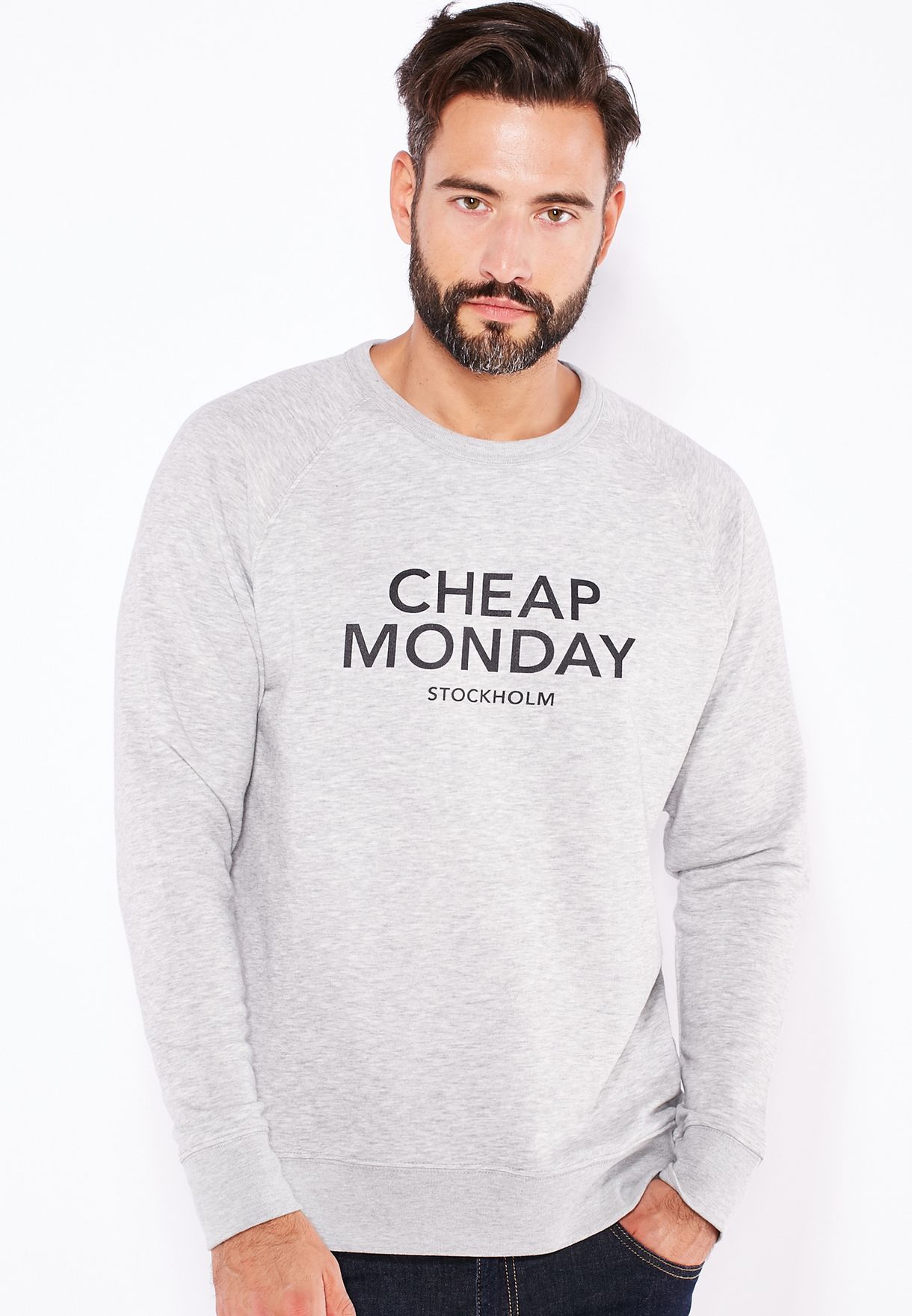 Cheap Monday grey Logo Sweatshirt for in MENA,