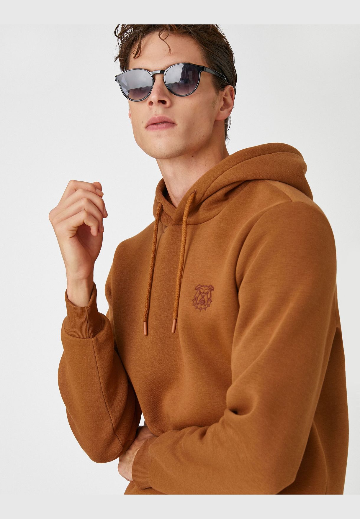 Dog Embroidered Hoodie