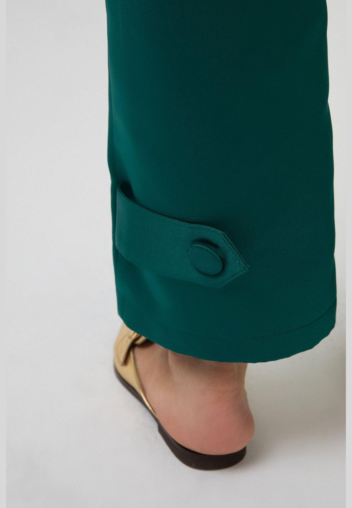 BUTTON DETAILED SATIN TROUSERS