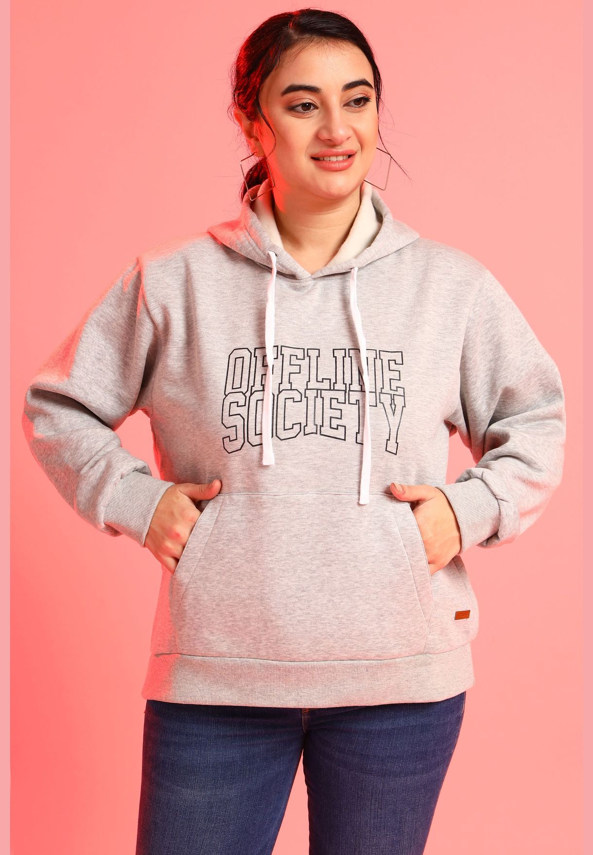 Front Pocket Printed Hoodie