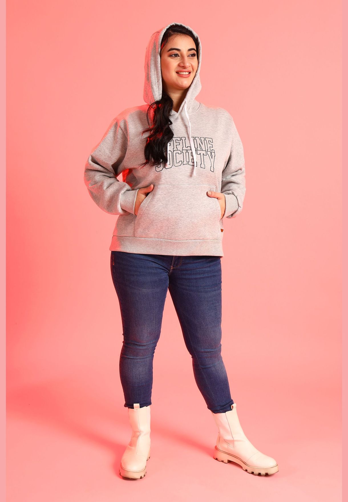 Front Pocket Printed Hoodie