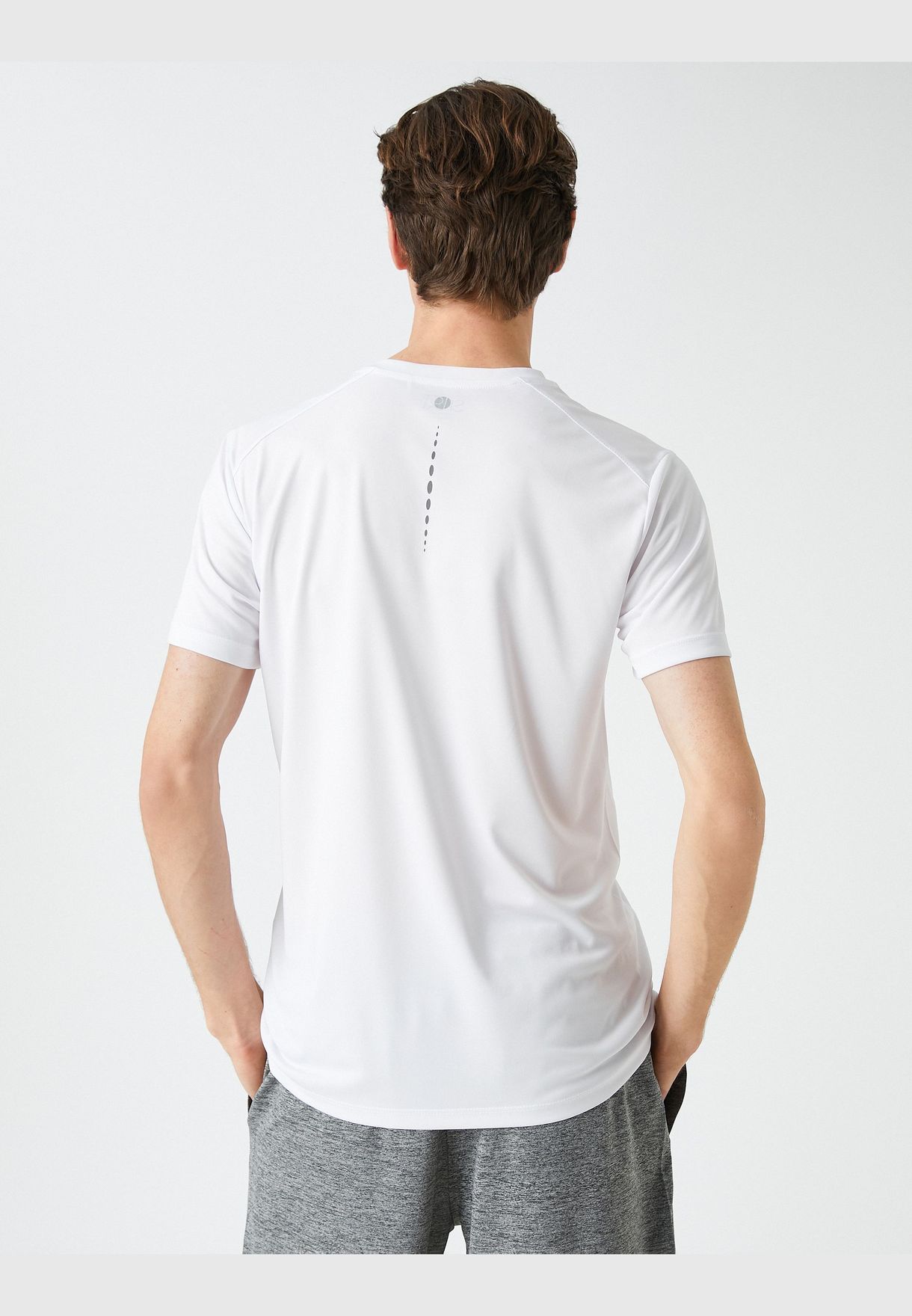Sport T-Shirt Crew Neck Strip Detailed Short Sleeve