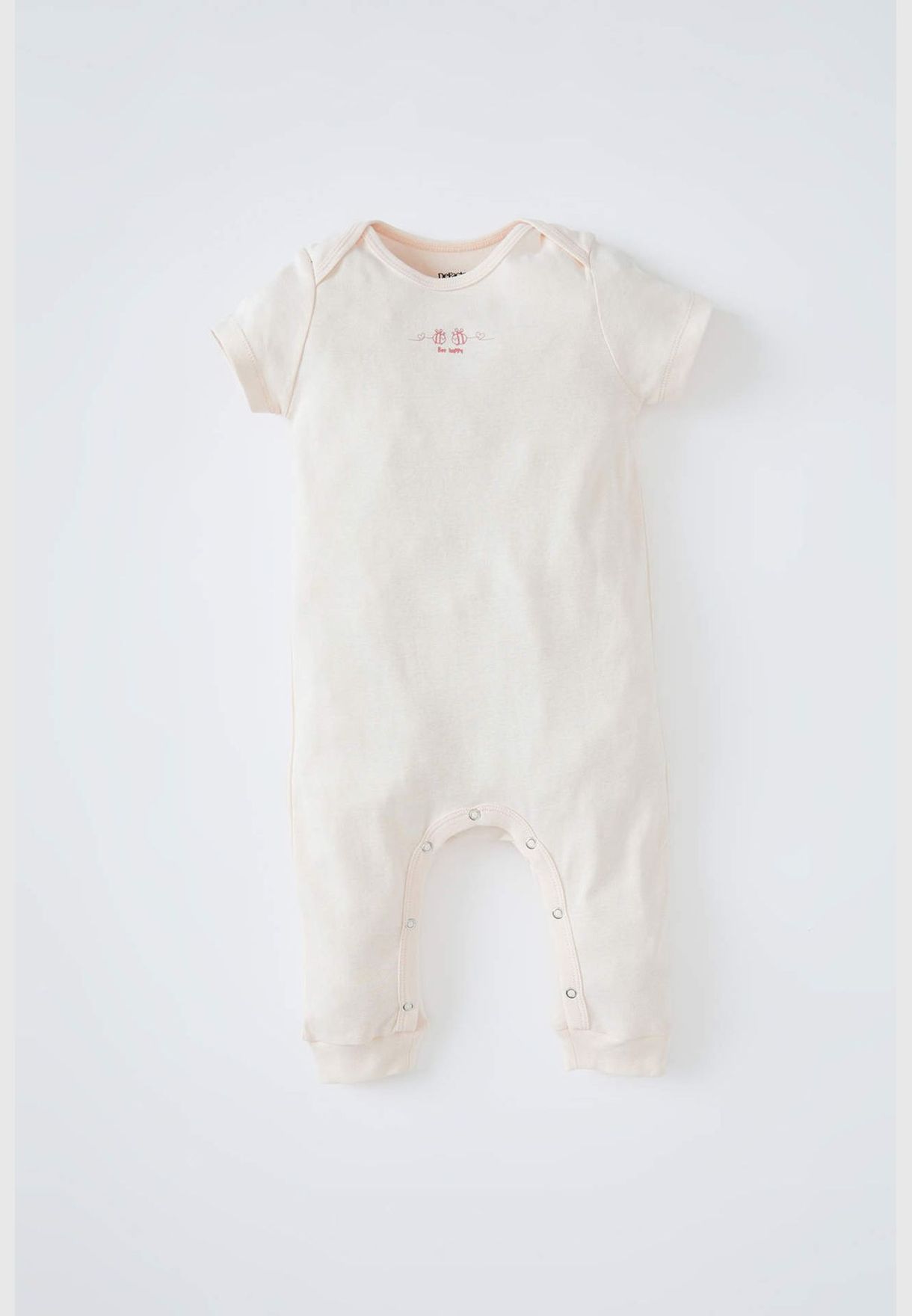 Short Sleeve Bee Printed Newborn Sleepsuit