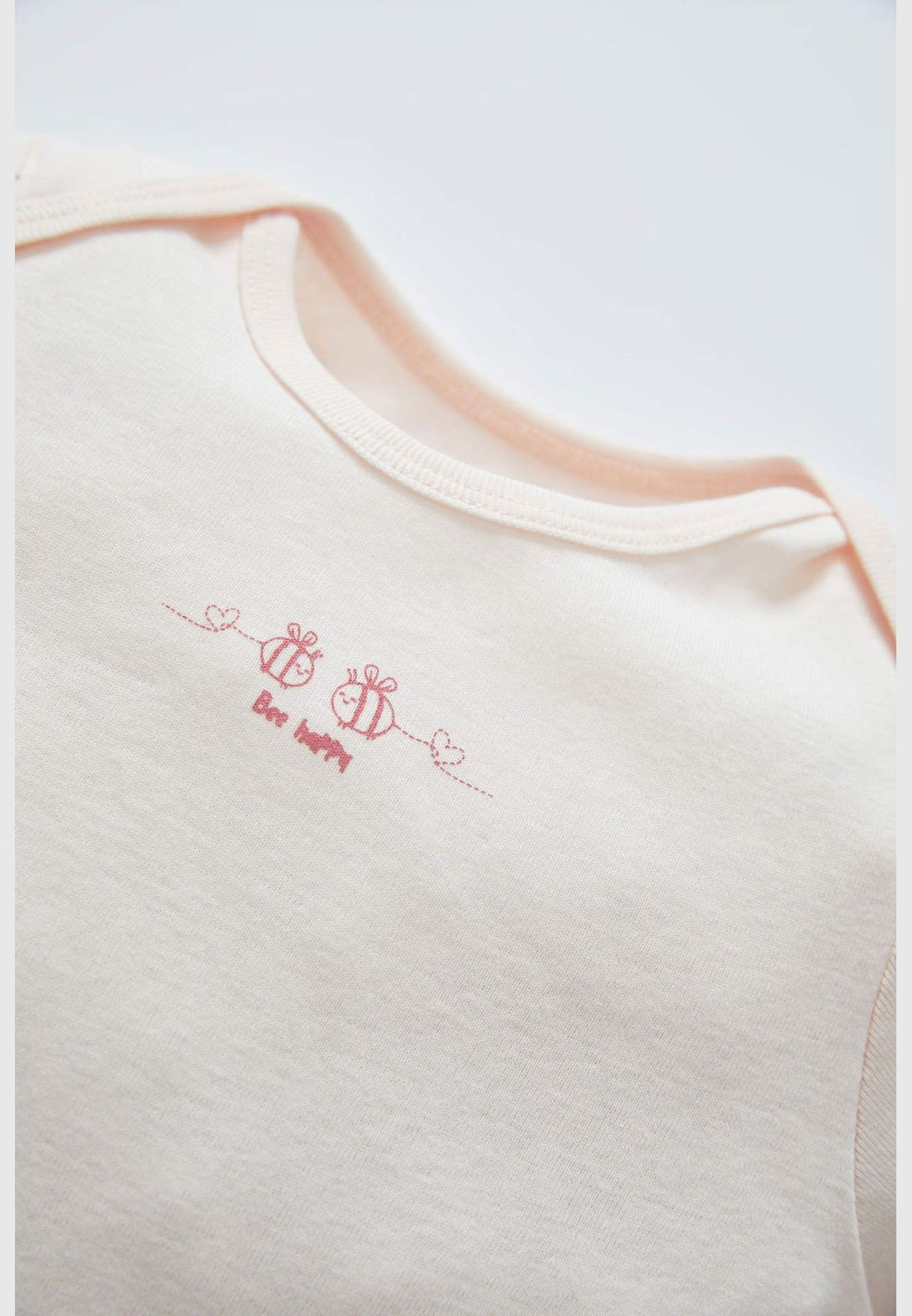 Short Sleeve Bee Printed Newborn Sleepsuit