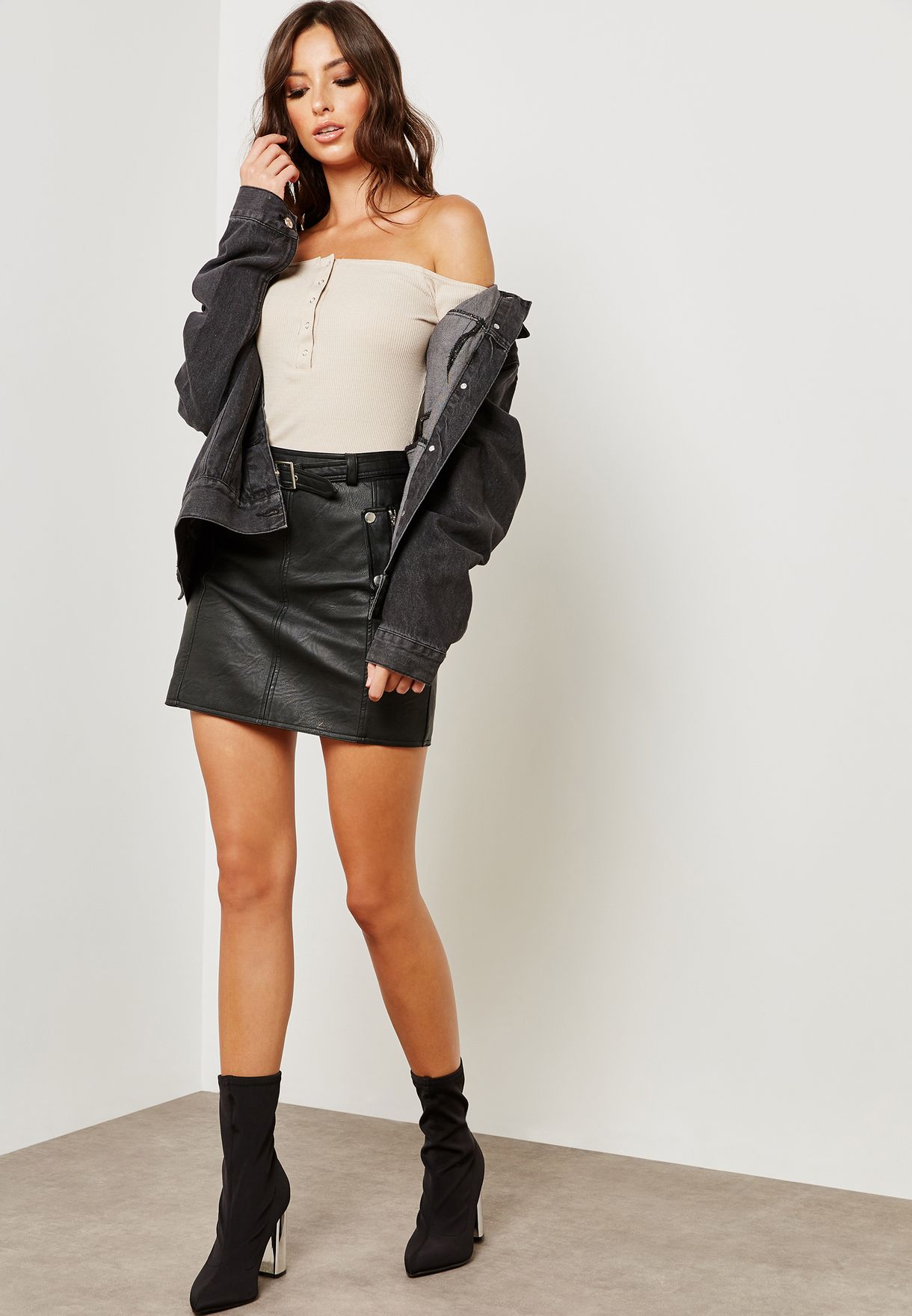 Buy Missguided Grey Oversized Denim Jacket For Women In Kuwait City Other Cities G1802543