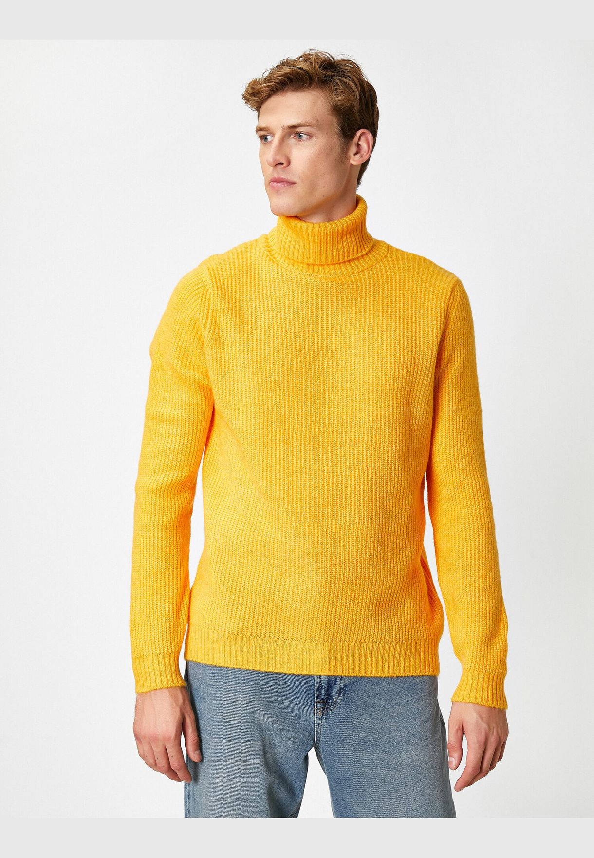 Buy Koton yellow Turtle Neck Long Sleeve Sweater for Men in MENA ...