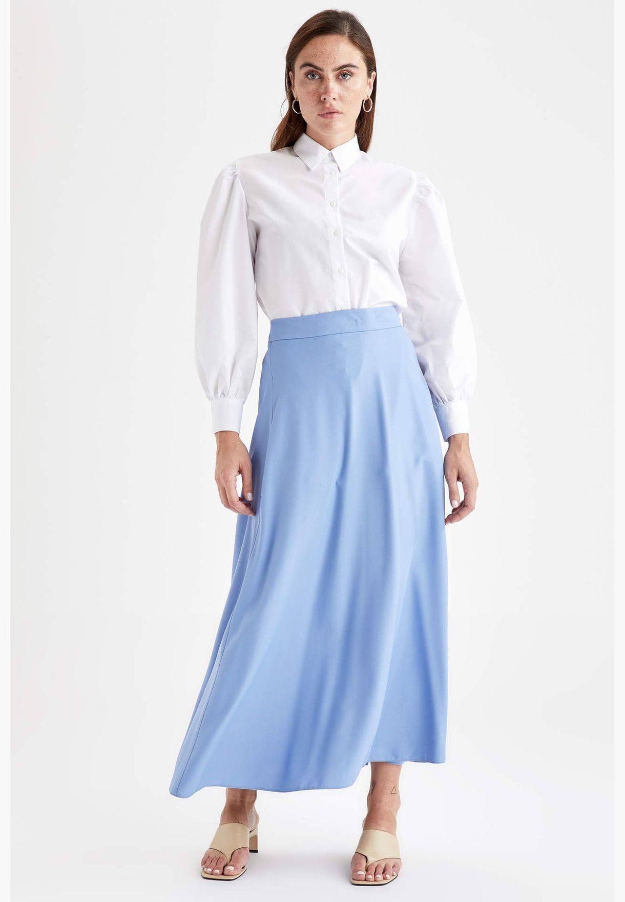 Buy Defacto blue Modest- Wide Cut Maxi Skirt for Women in Dubai, Abu Dhabi