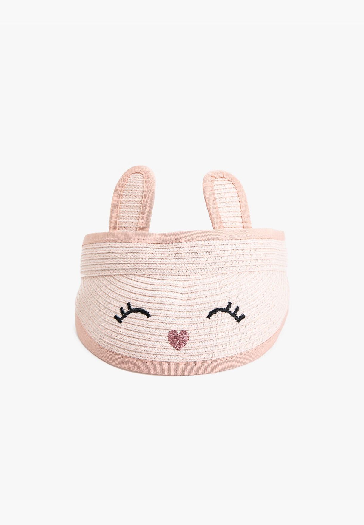 Printed Rabbit Ear Straw Hat