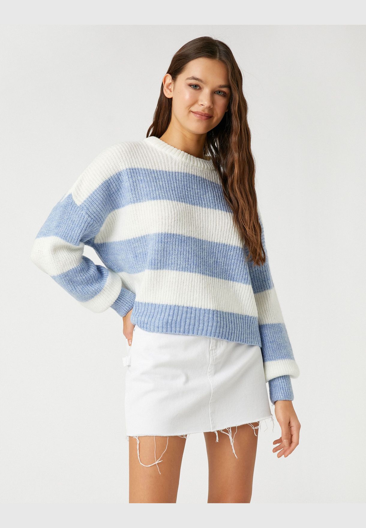 V Neck Knitted Sweater Long Sleeve