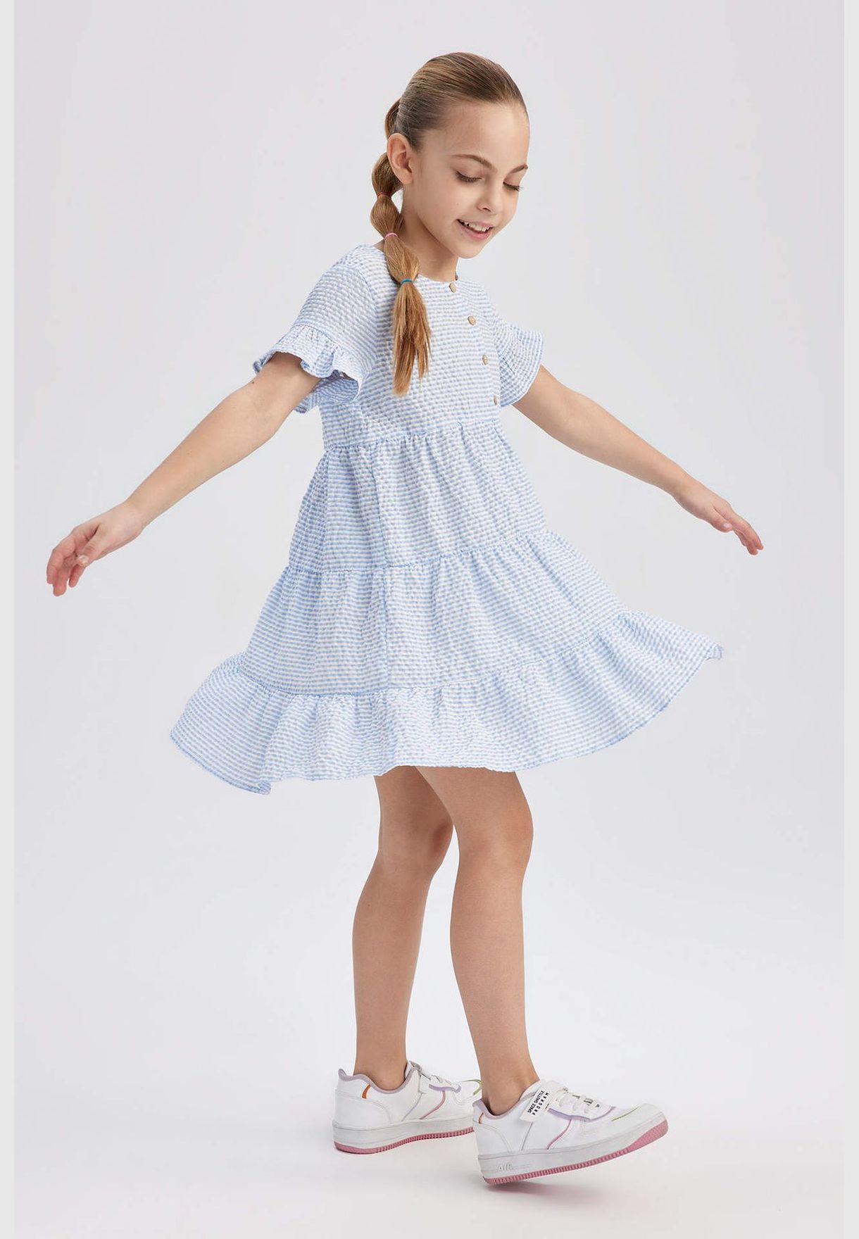 Girl Short Sleeve Woven Dress
