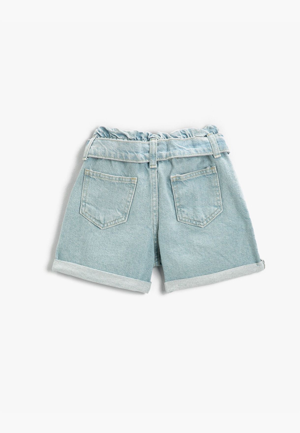 Jean Shorts Belt Detail Cotton