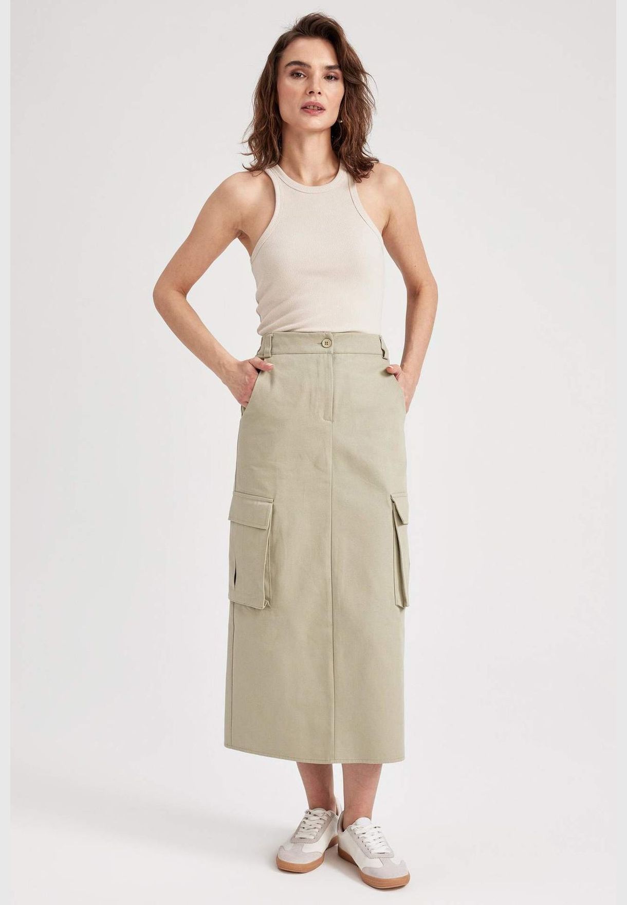 Woman Pencıl Skırt Woven Skirt