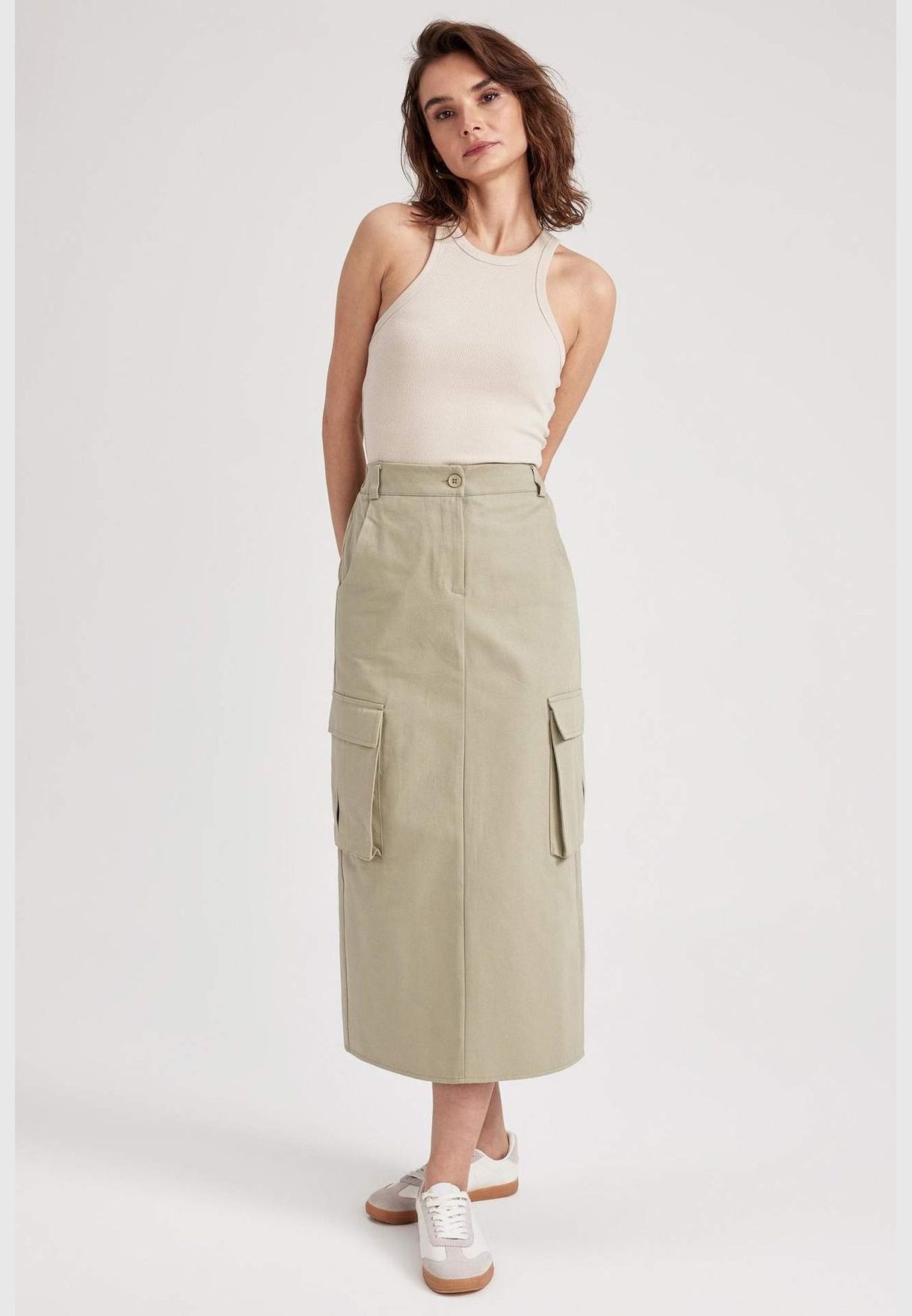 Woman Pencıl Skırt Woven Skirt