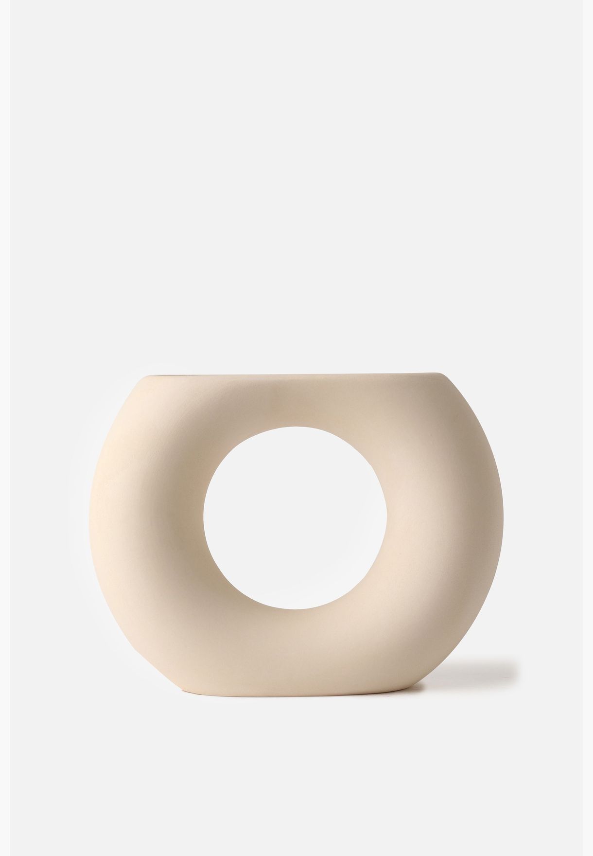 Chalk Solid Round Modern Ceramic Flower Vase For Home Decor