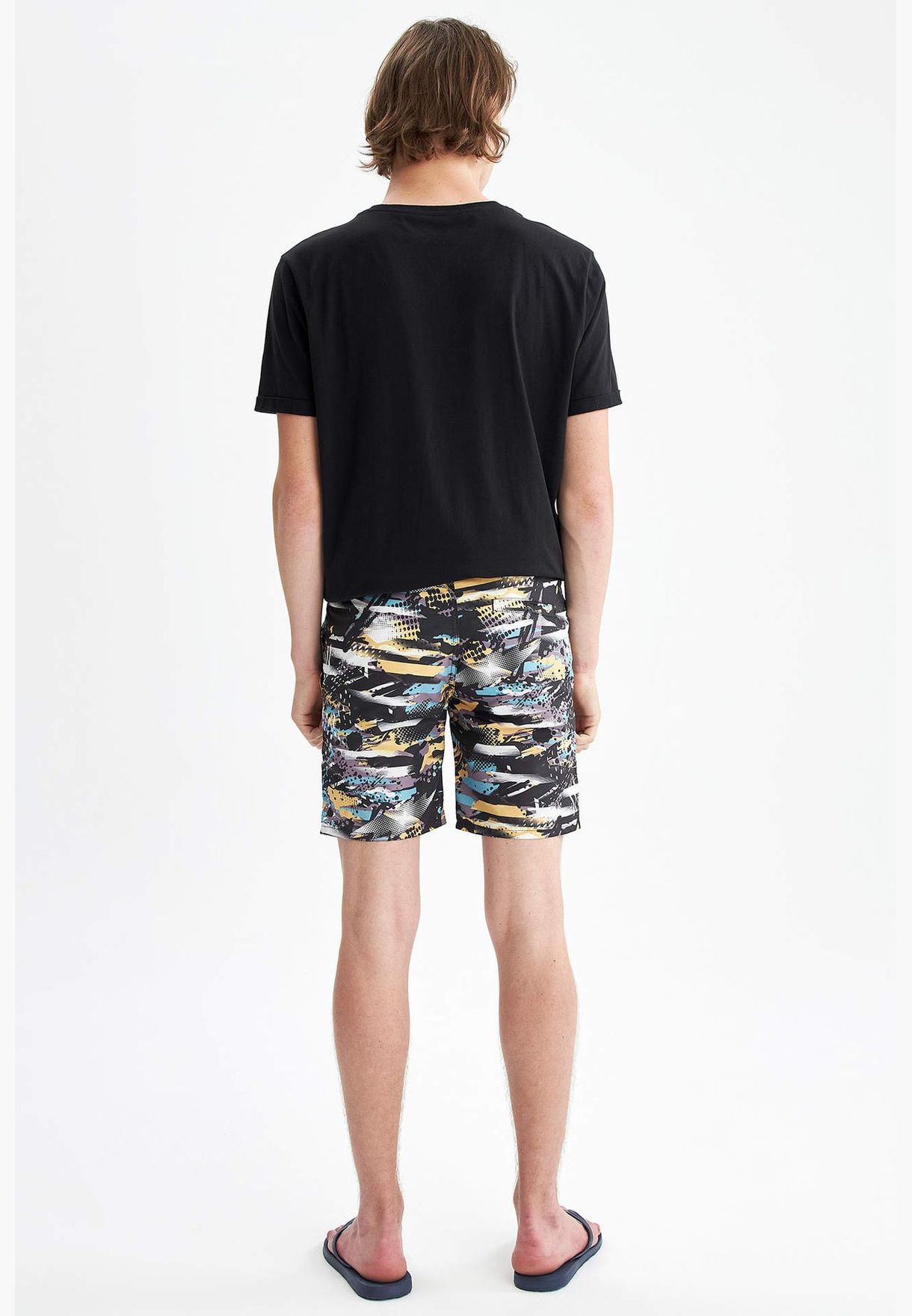 Patterned Above Knee Swim Shorts