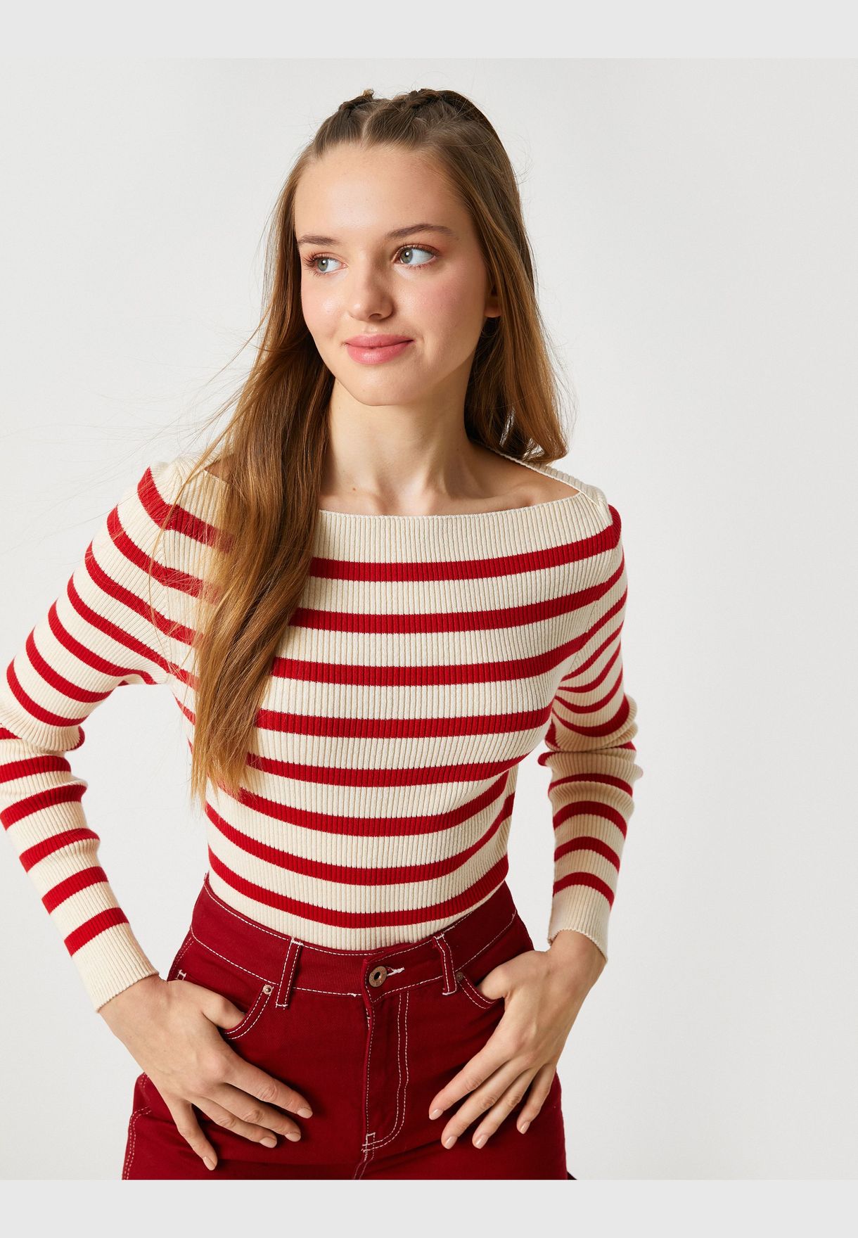Ribbed Long Sleeve Knitwear Sweater