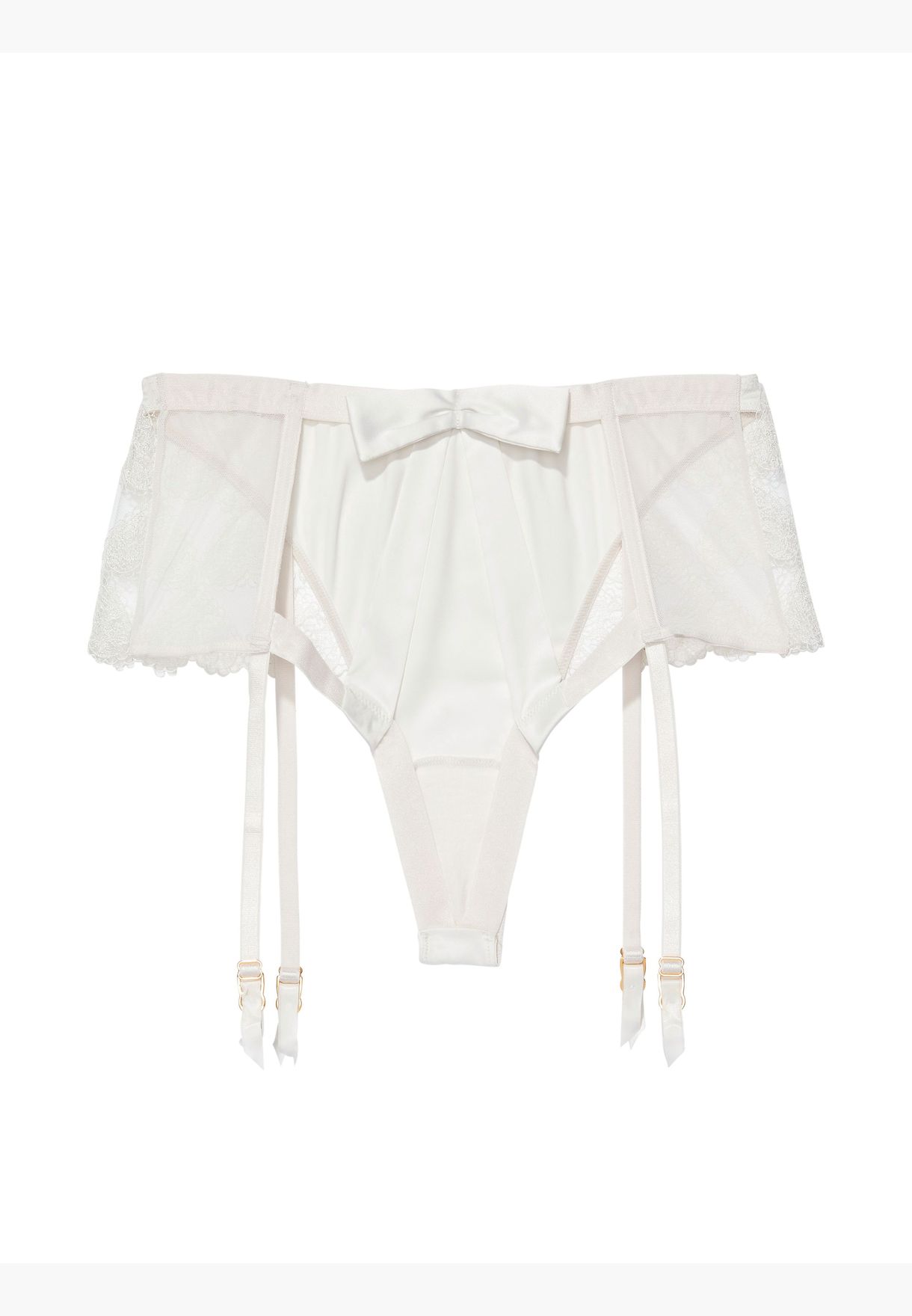 Buy Victoria's Secret neutrals Heart Embroidery Open Back Garter Panty ...