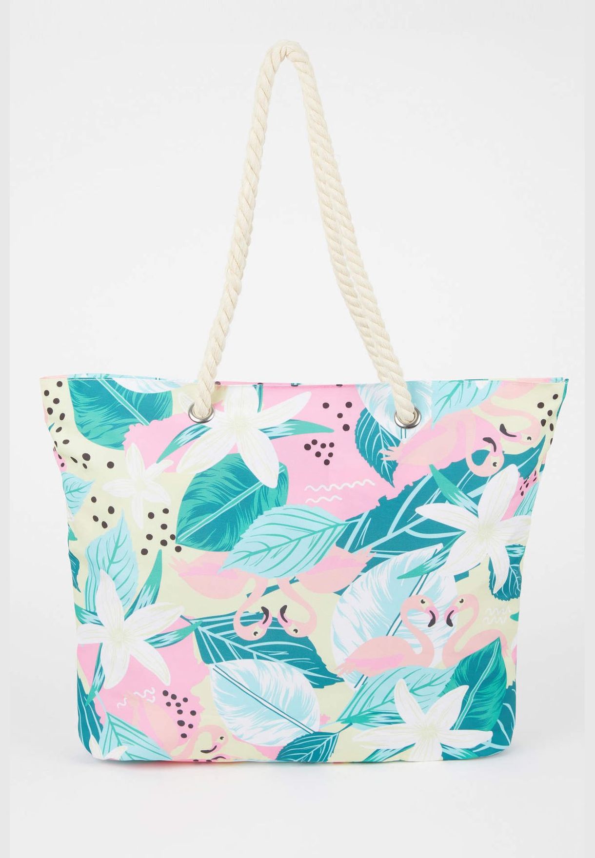 Floral Print Big Beach Bag