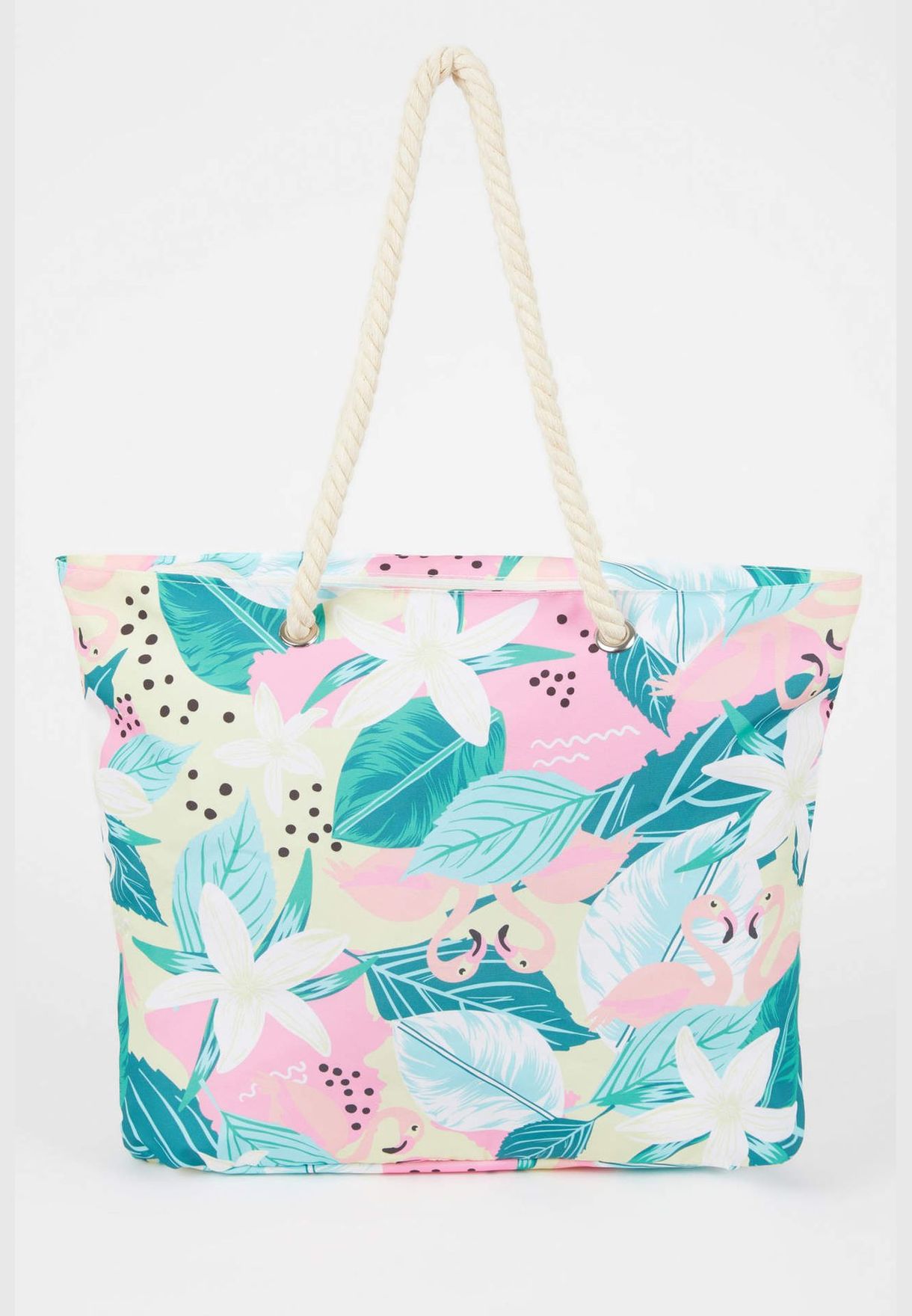 Floral Print Big Beach Bag