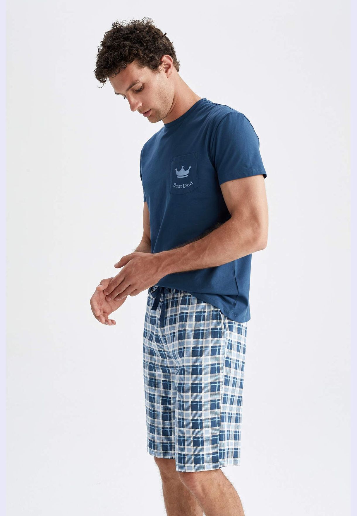 Regular Fit Check Print Pyjama Set
