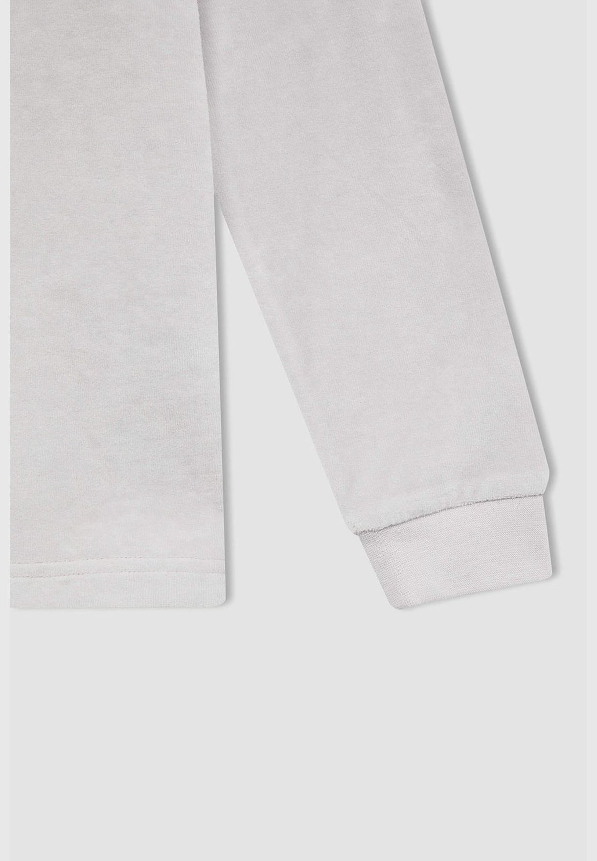 Regular Fit Long Sleeve Penguin Embroidered Pyjamas Set