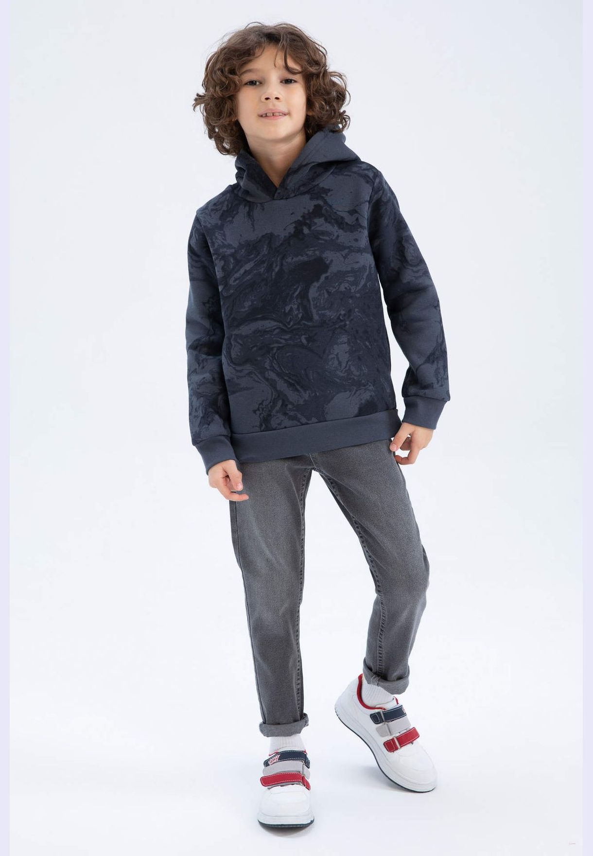Boy Regular Fit Hooded Long Sleeve Knitted Sweat Shirt