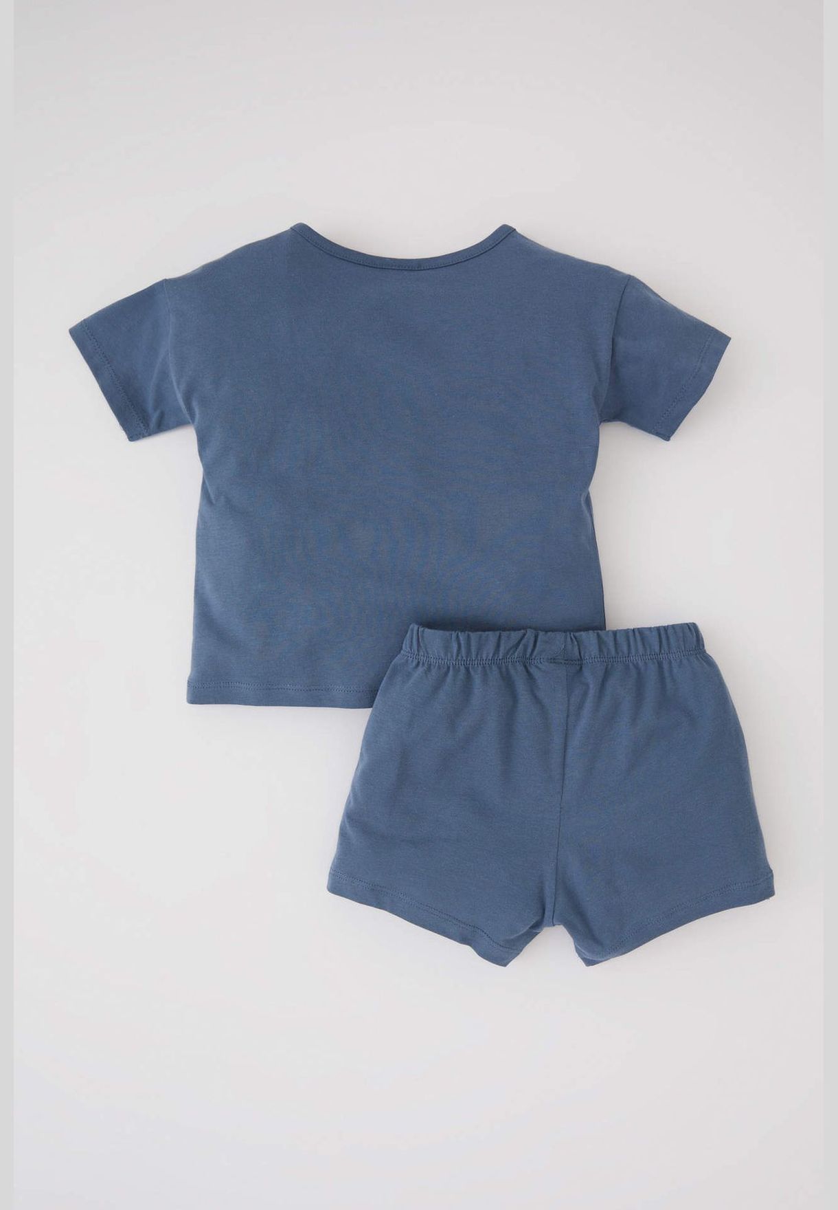 Regular Fit Short Sleeve Minimal Slogan Print Lounge Set