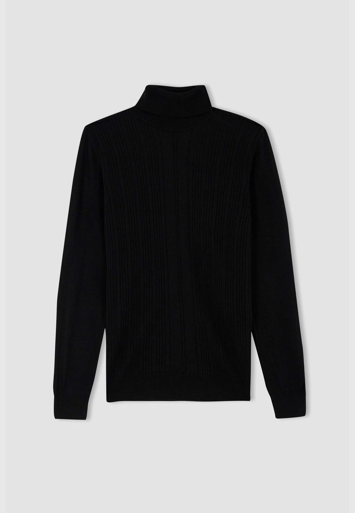 Man Slim Fit Turtle Neck Long Sleeve Tricot Pullover
