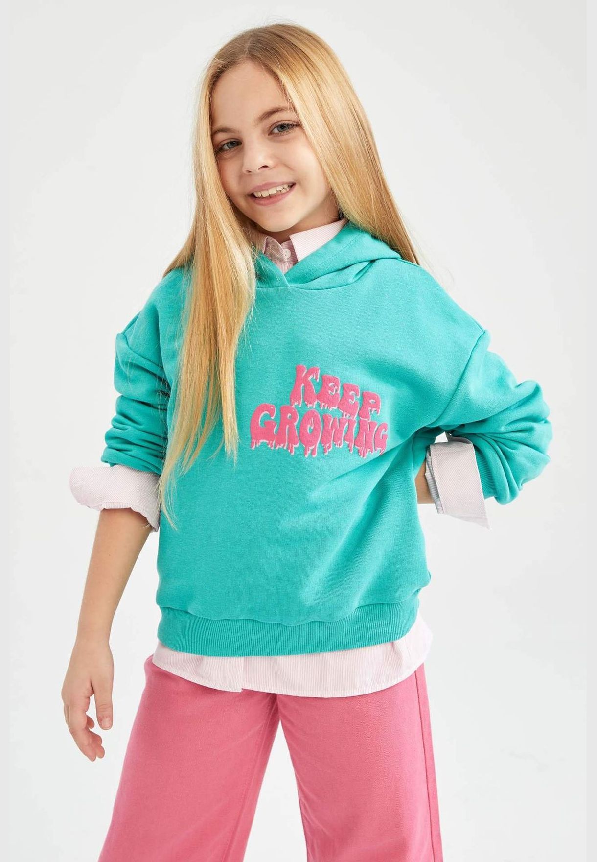 Girl Long Sleeve Knitted Sweatshirt