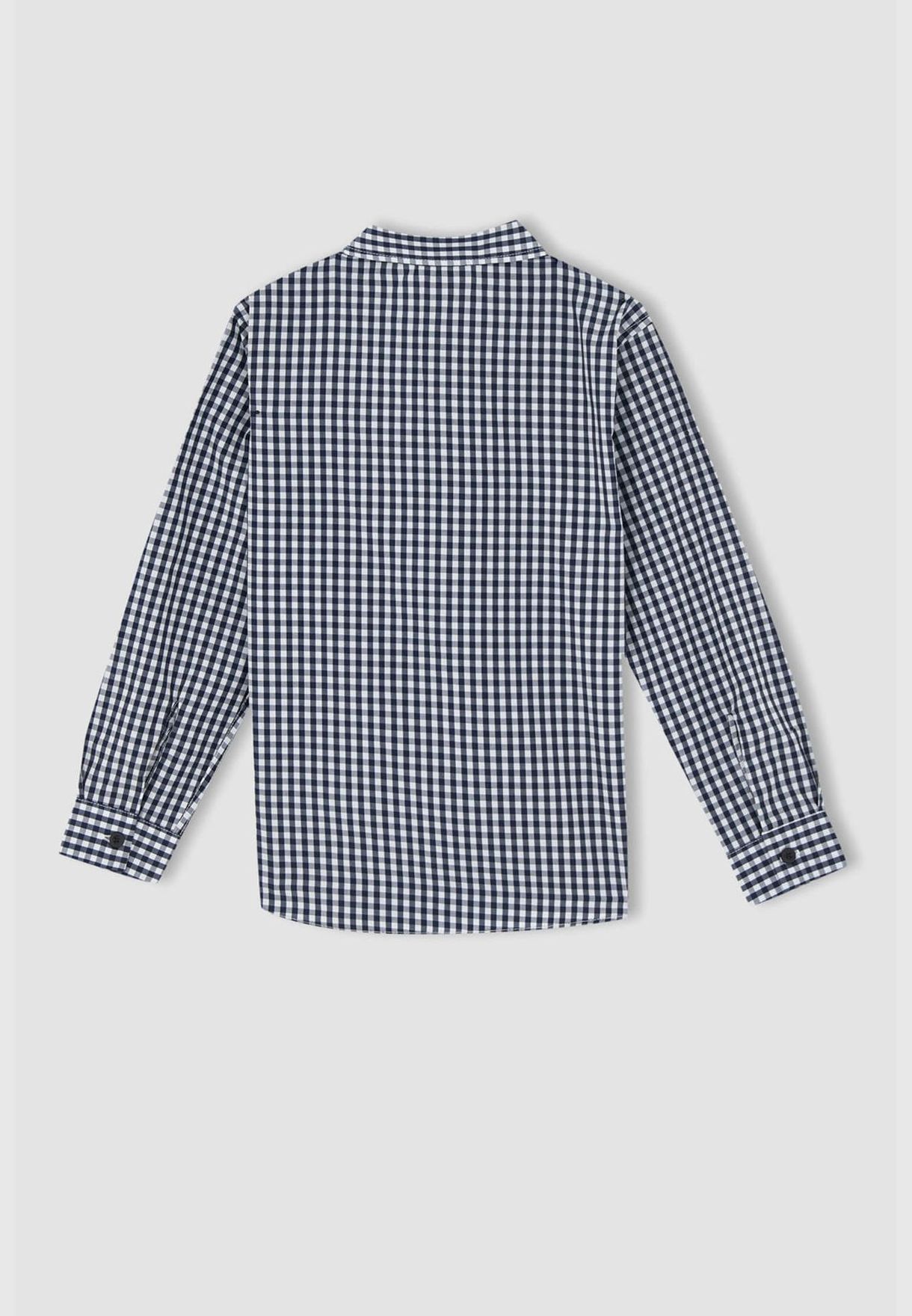 Boy Regular Fit Polo Neck Woven Long Sleeve Shirt