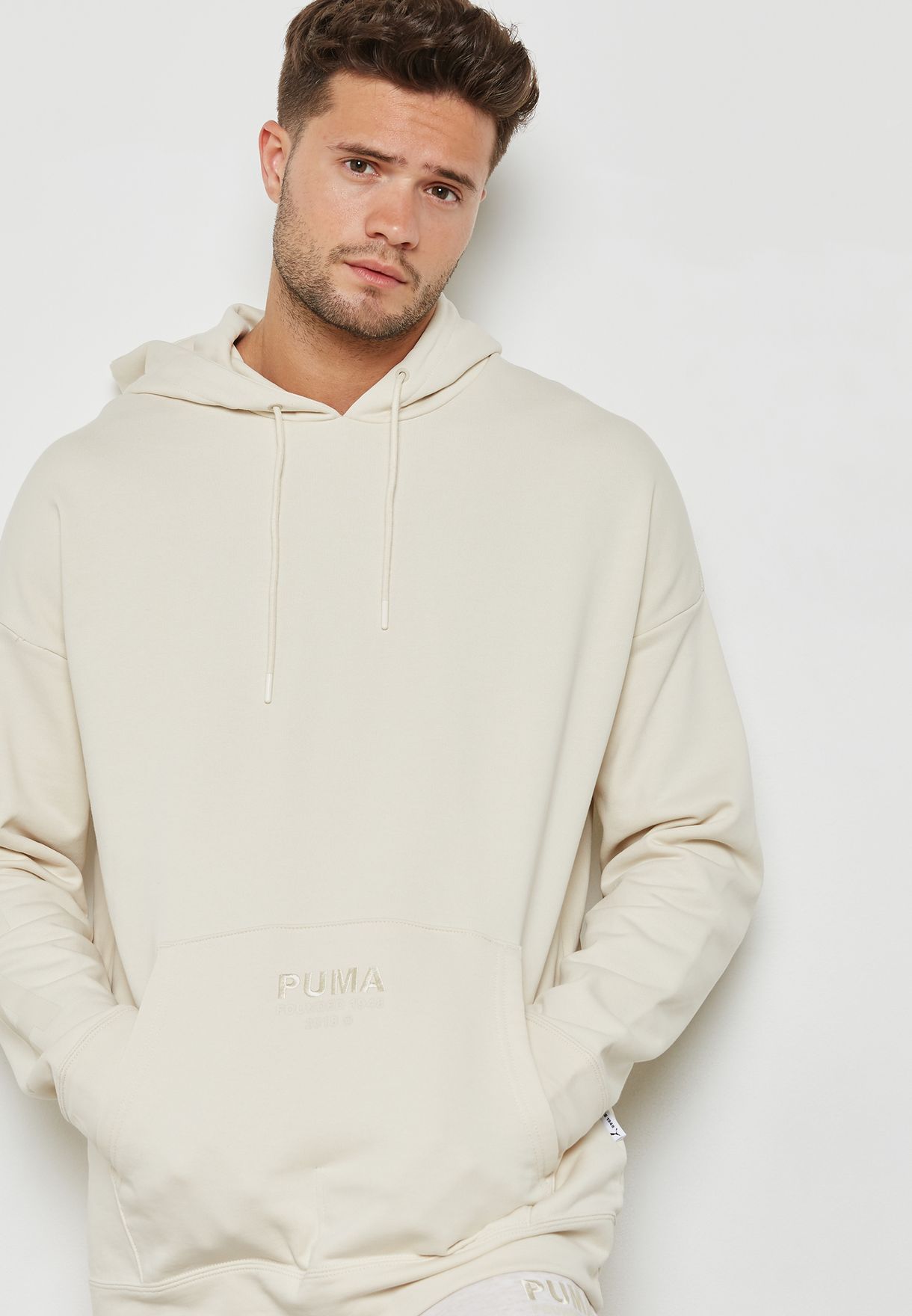 puma hoodie beige - 64% OFF 