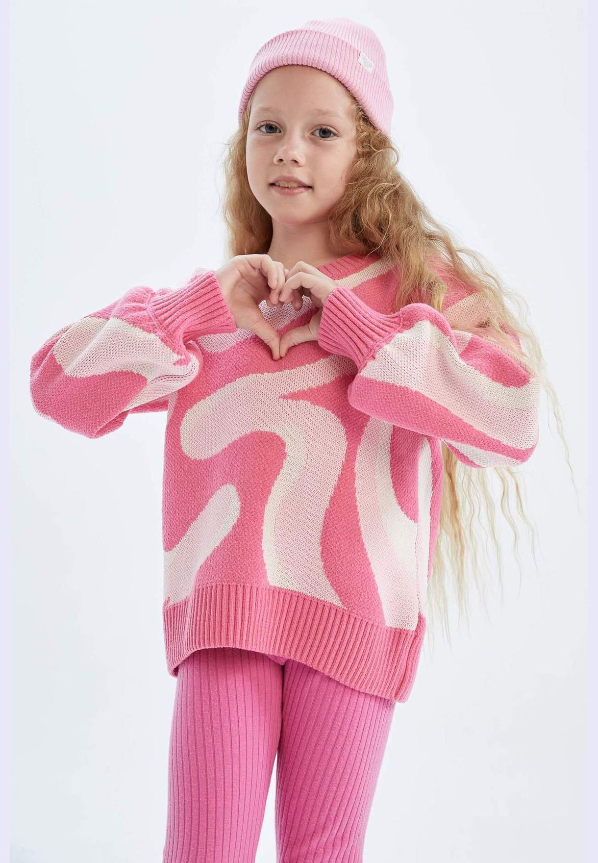 Girl Crew Neck Long Sleeve Tricot Pullover
