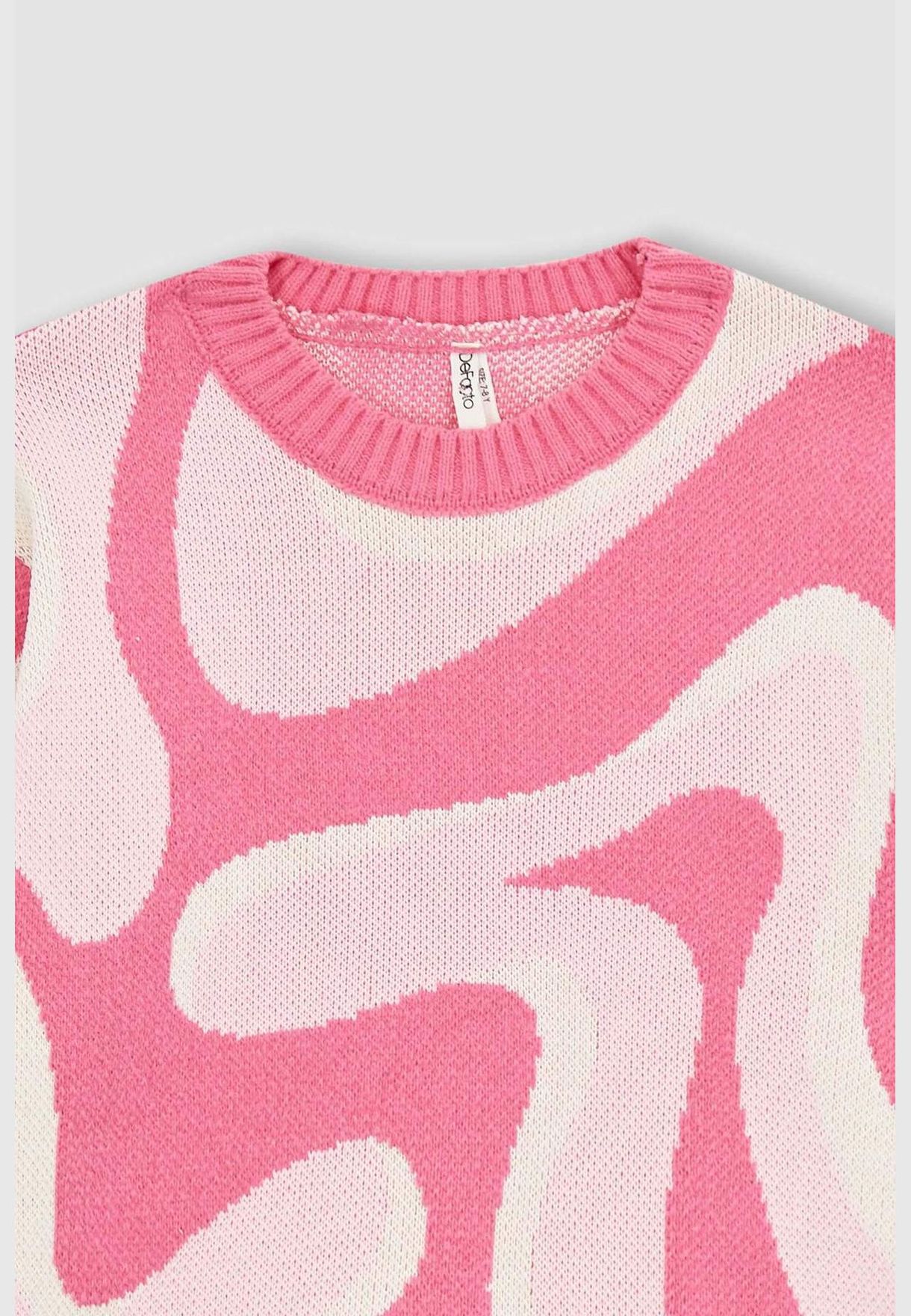 Girl Crew Neck Long Sleeve Tricot Pullover