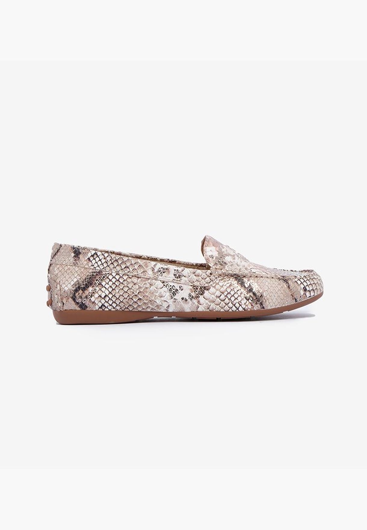 womens snake print loafers