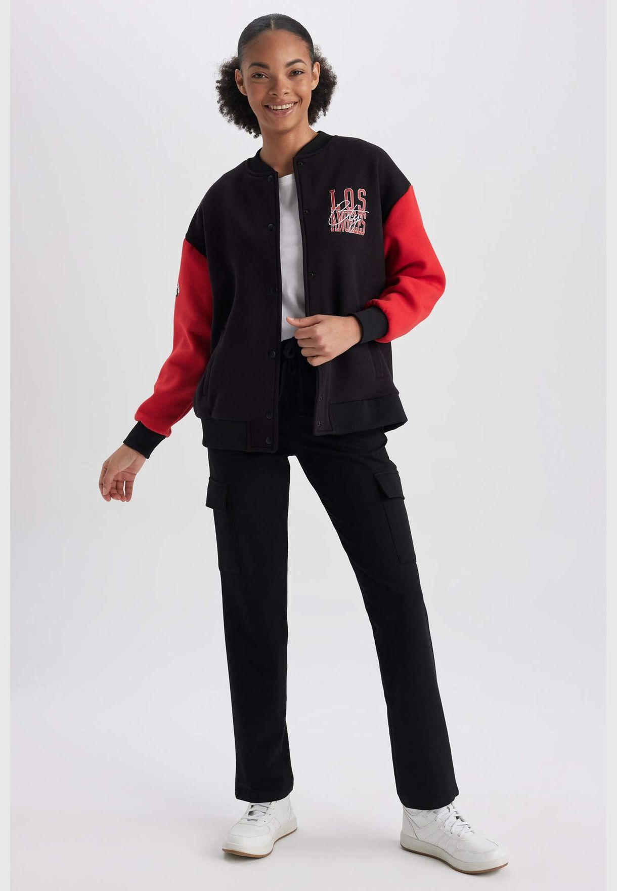 Woman Bomber Long Sleeve Knitted Cardigan
