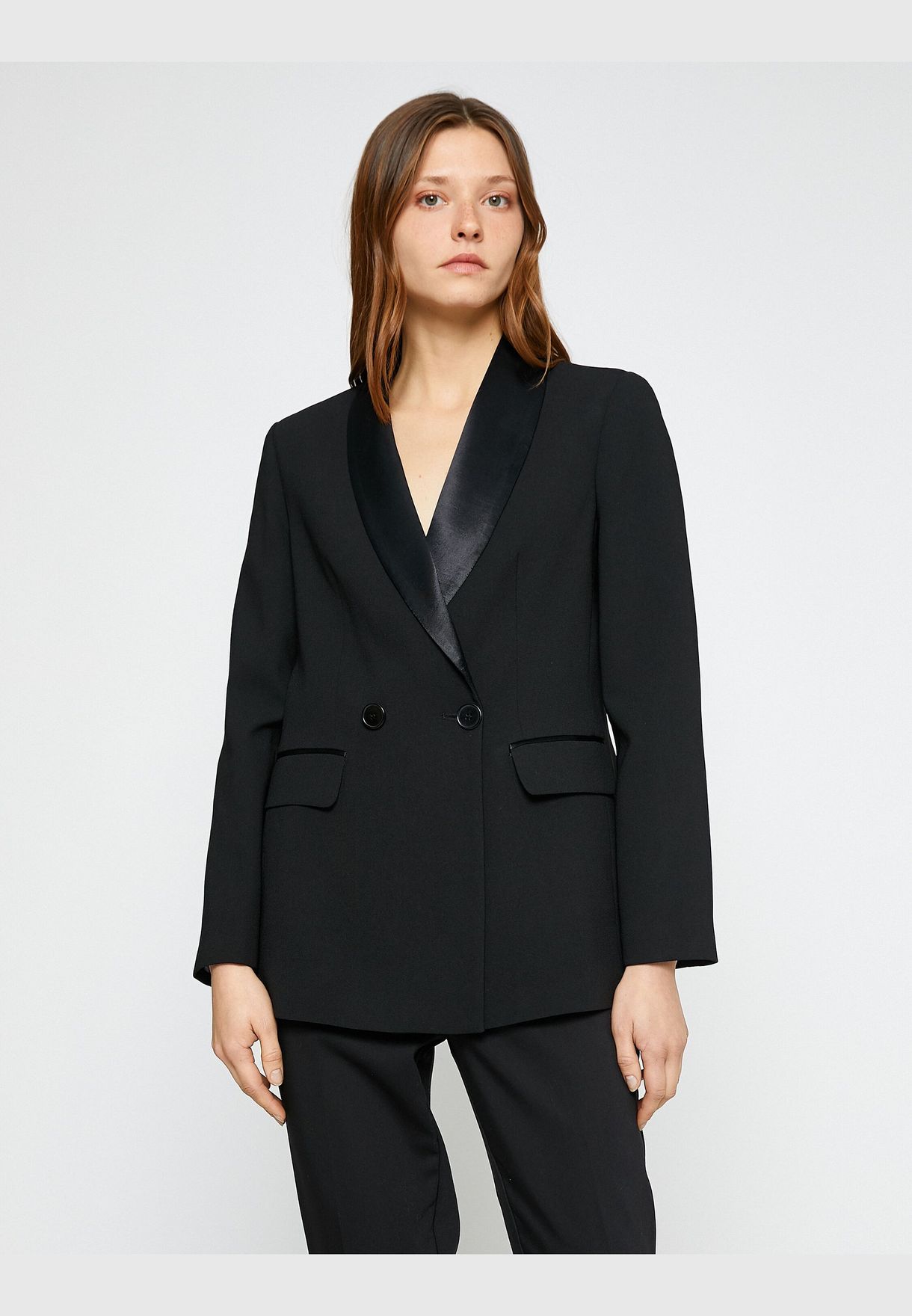 Wrapped Blazer Jacket Satin Detail