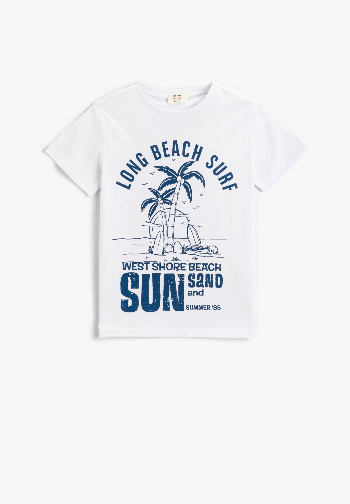 Summer Themed Printed Short Sleeve T-Shirt Cotton