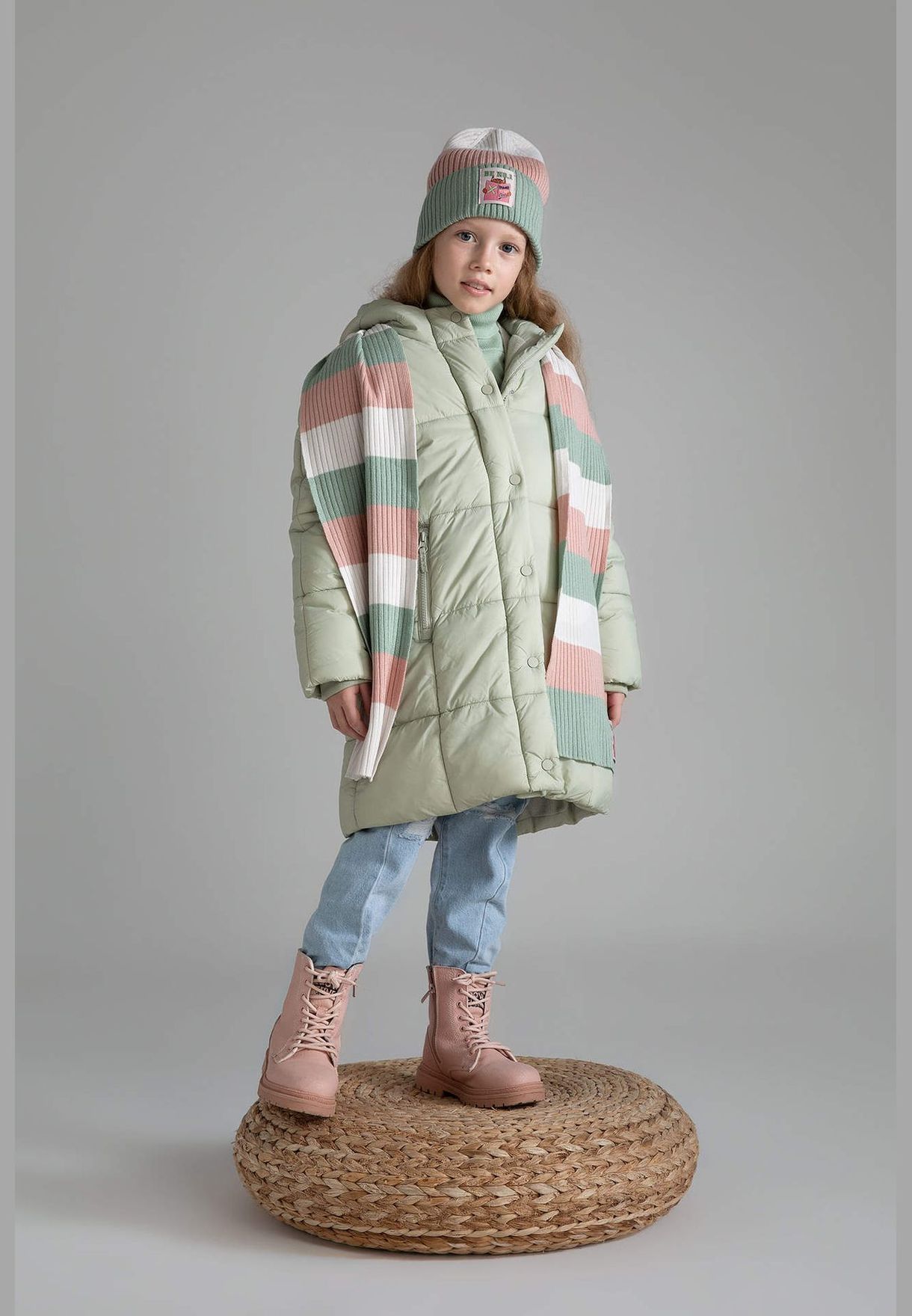 Girl Hooded Long Sleeve Coat