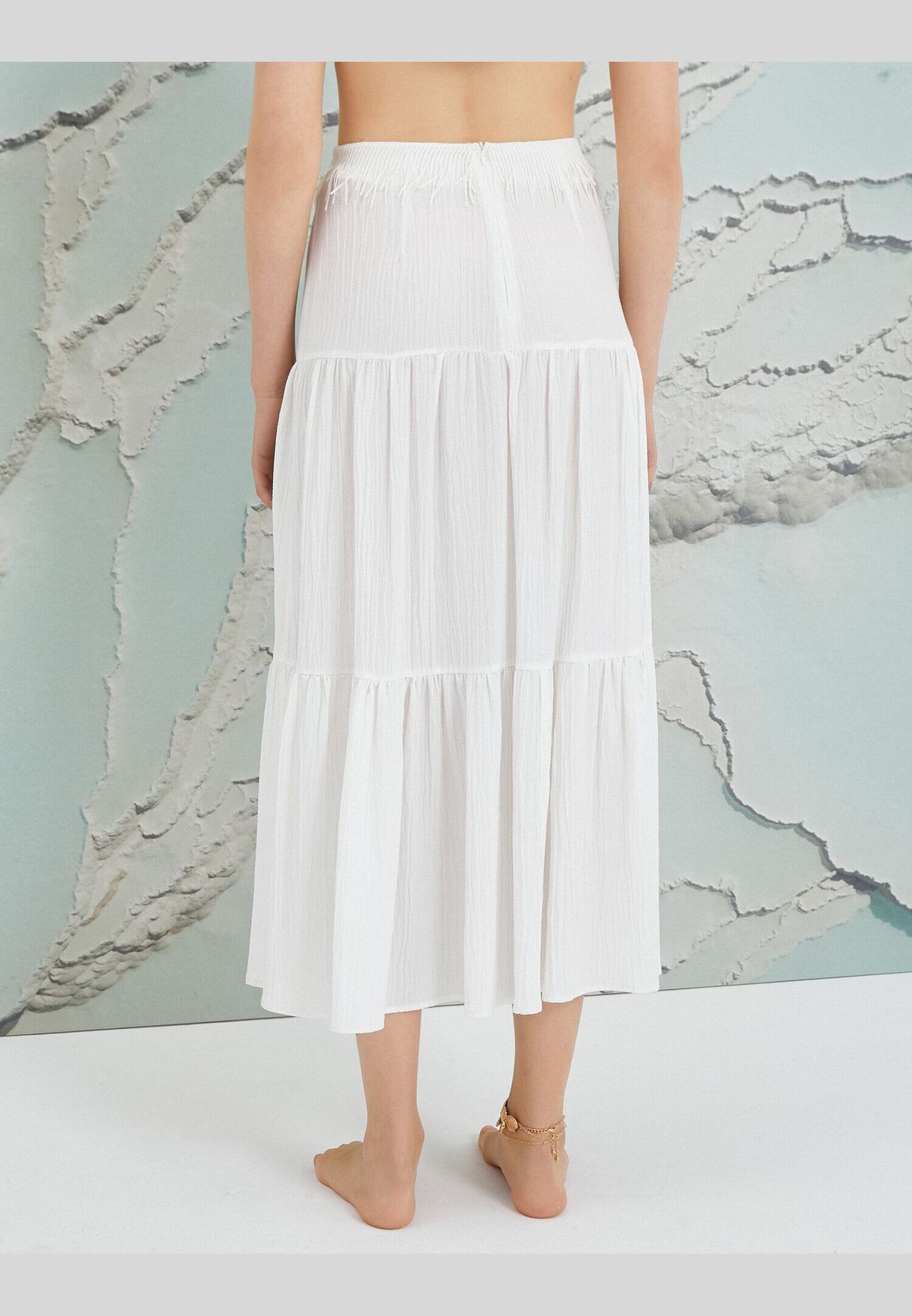 Şahika Ercümen X Koton - Waist Detail Split Midi Skirt
