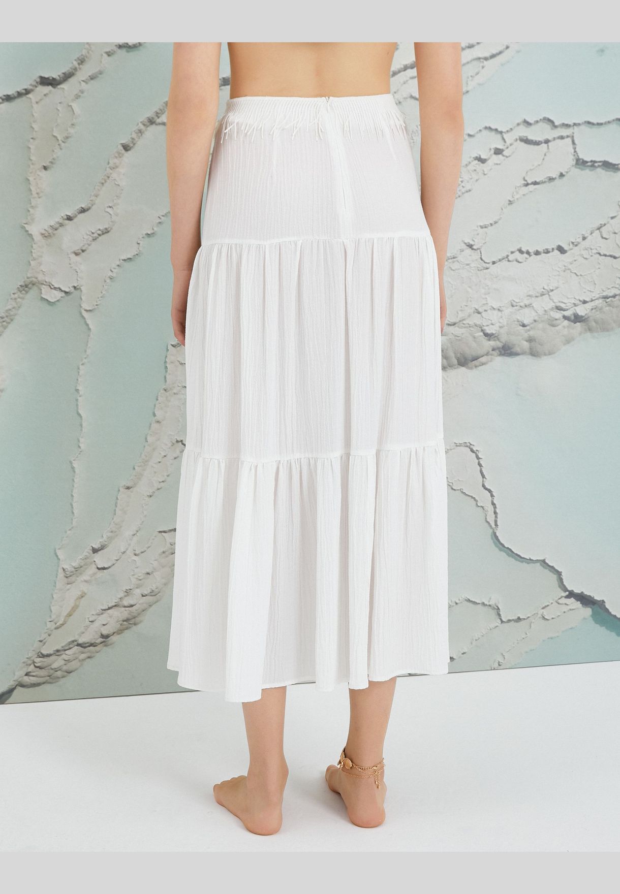 Şahika Ercümen X Koton - Waist Detail Split Midi Skirt