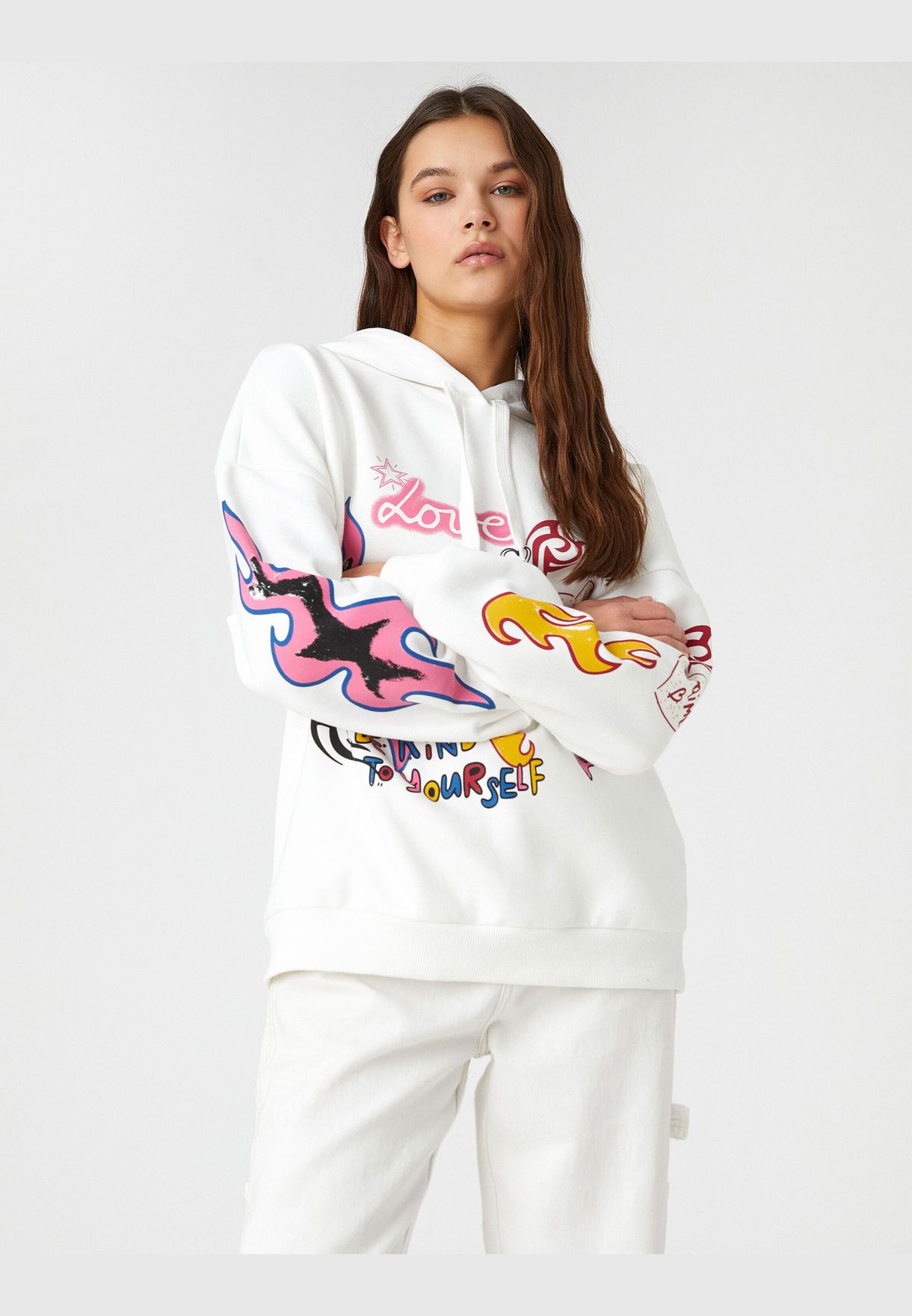 Hoodie Long Sleeve Grafiti Printed