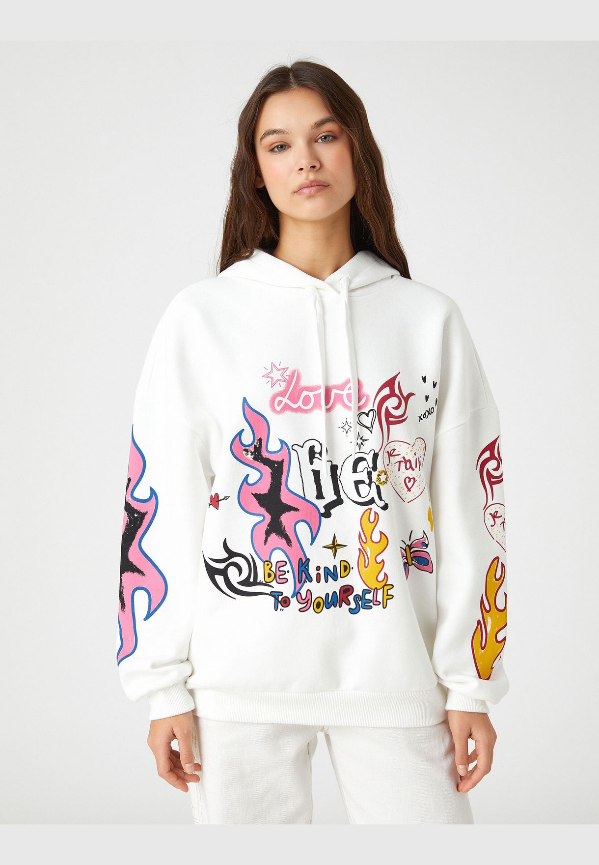 Hoodie Long Sleeve Grafiti Printed