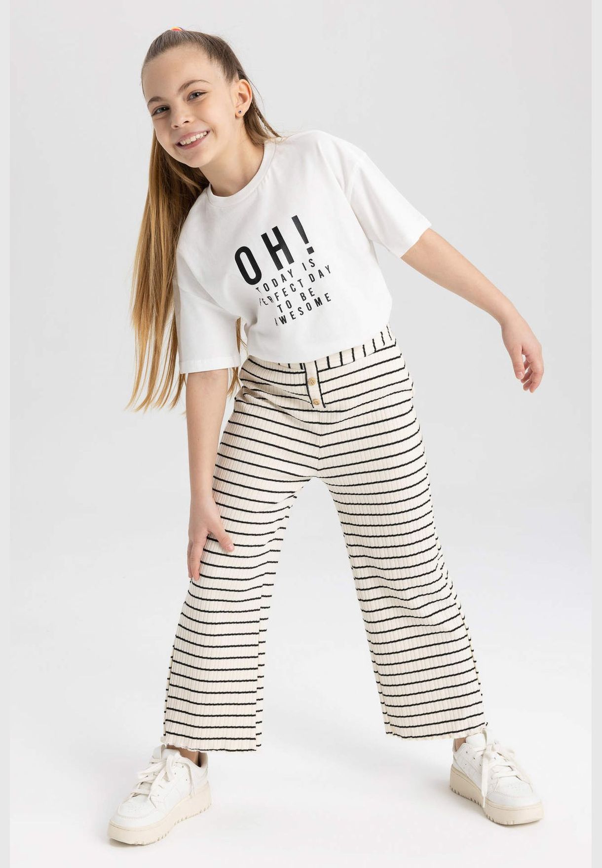 Girl Flare Fit Knitted Trousers